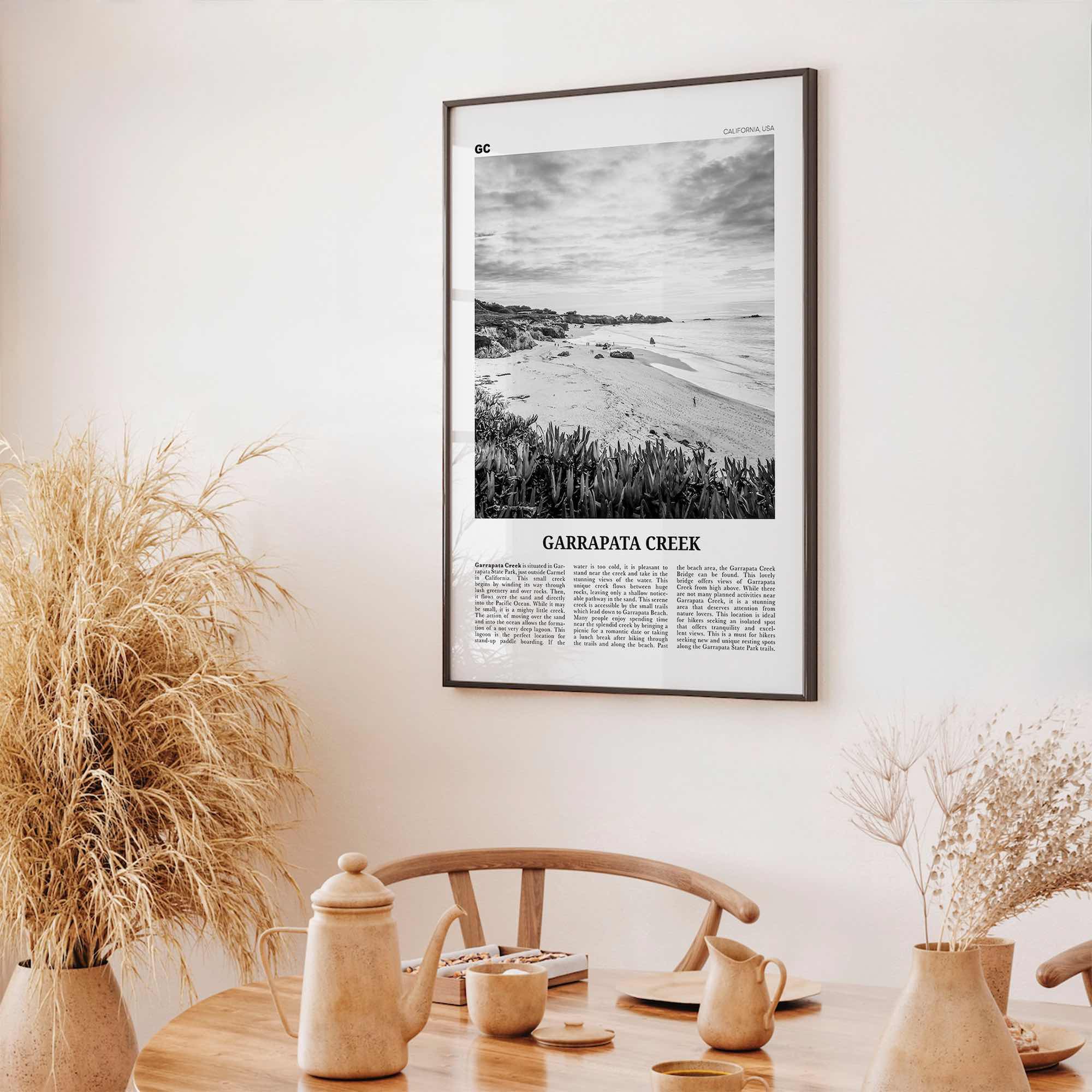 Garrapata Creek Print Black and White, Garrapata Creek Wall Art, Garrapata Creek Poster, Garrapata Creek Photo, Garrapata Creek Wall Décor