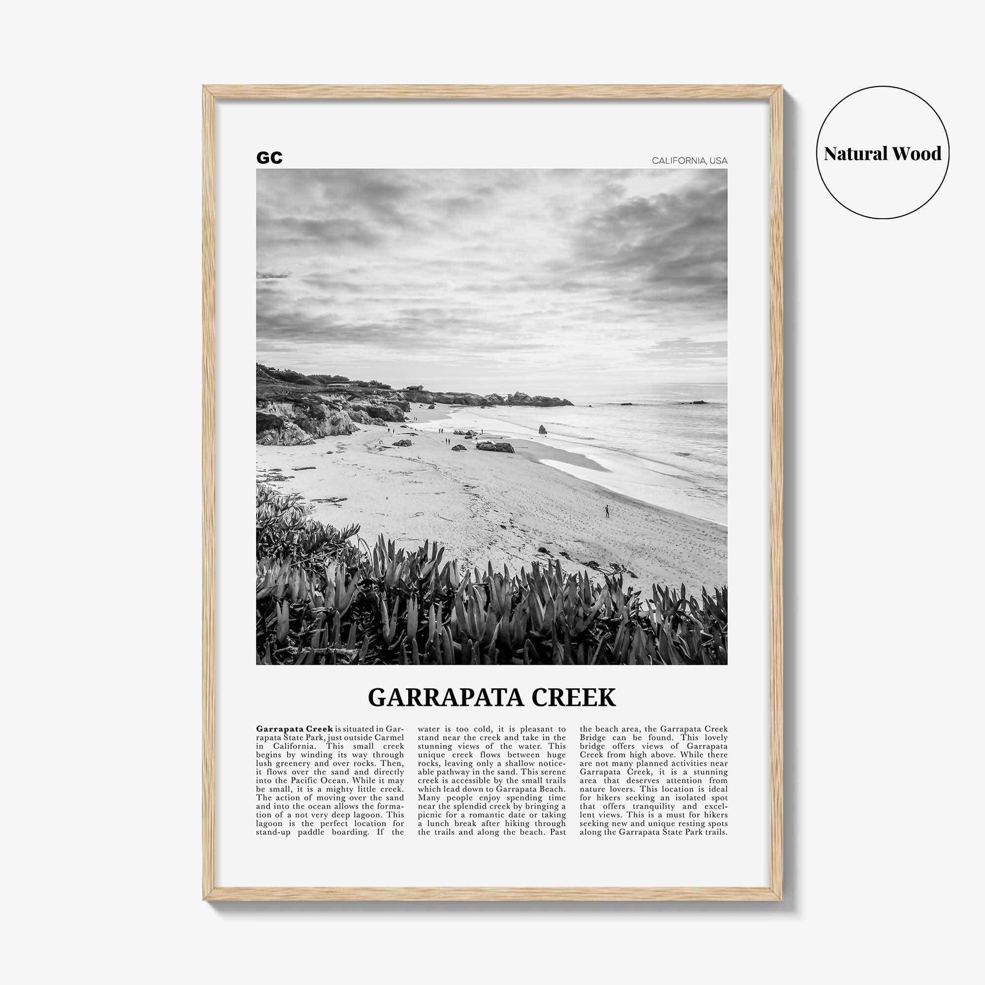 Garrapata Creek Print Black and White, Garrapata Creek Wall Art, Garrapata Creek Poster, Garrapata Creek Photo, Garrapata Creek Wall Décor