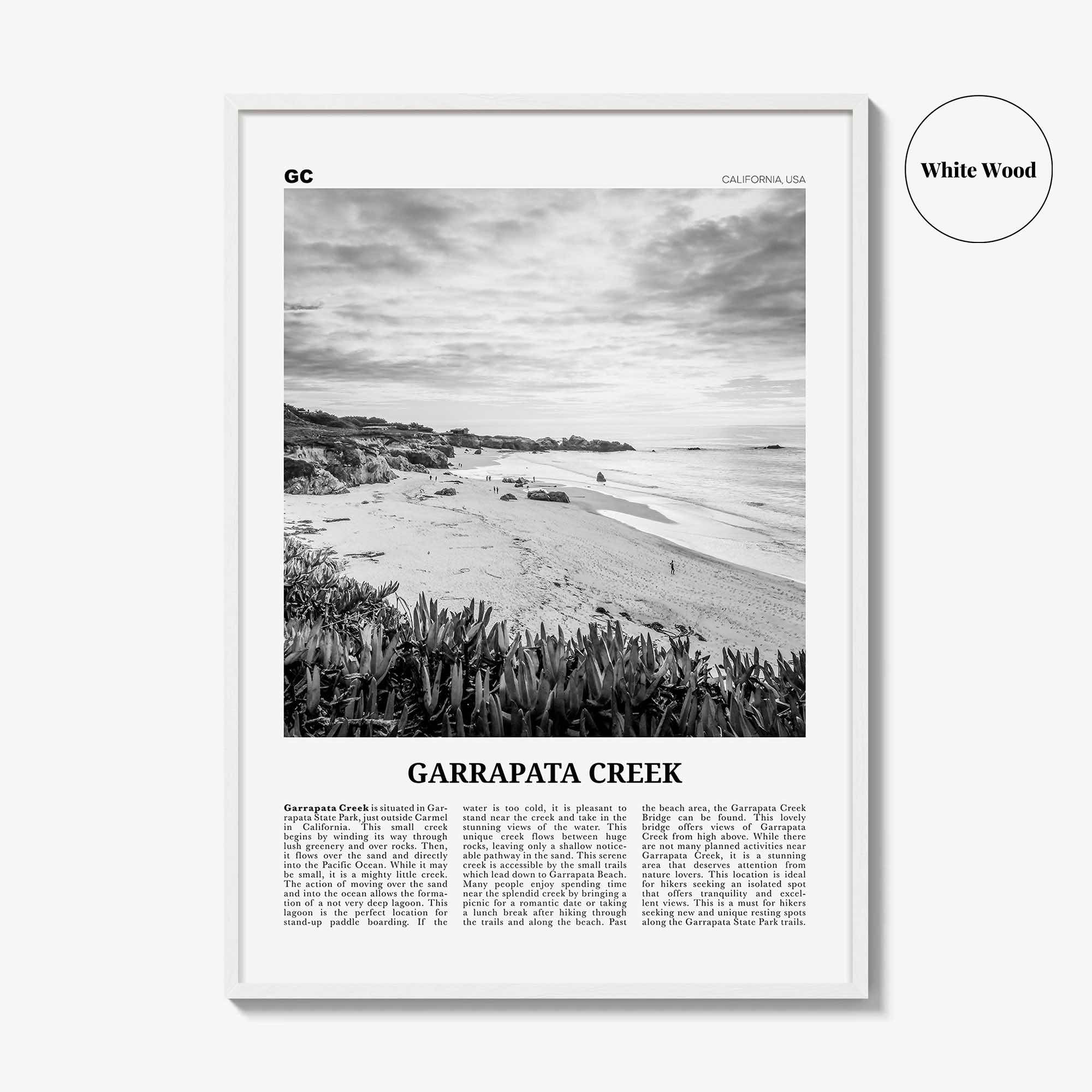 Garrapata Creek Print Black and White, Garrapata Creek Wall Art, Garrapata Creek Poster, Garrapata Creek Photo, Garrapata Creek Wall Décor