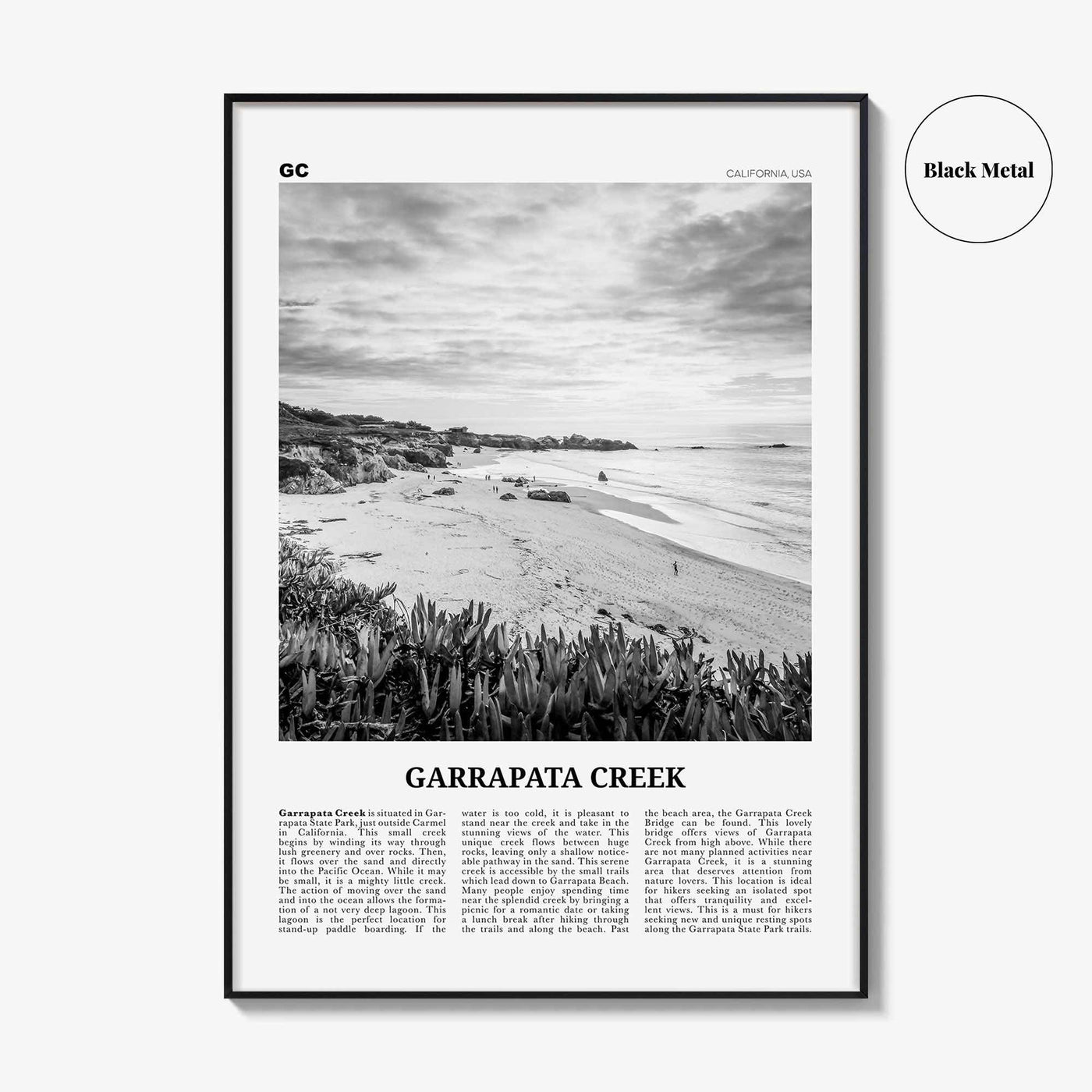 Garrapata Creek Print Black and White, Garrapata Creek Wall Art, Garrapata Creek Poster, Garrapata Creek Photo, Garrapata Creek Wall Décor