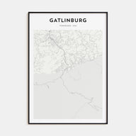 Gatlinburg Map Portrait Poster