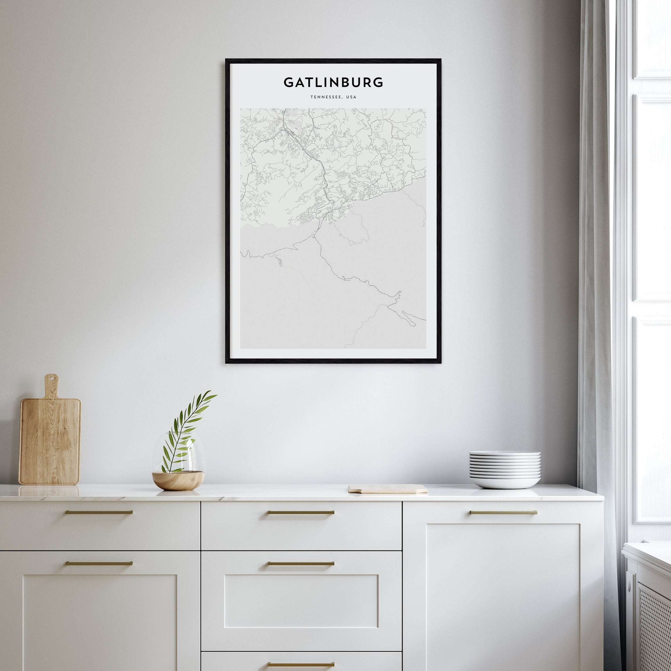 Gatlinburg Map Portrait Poster
