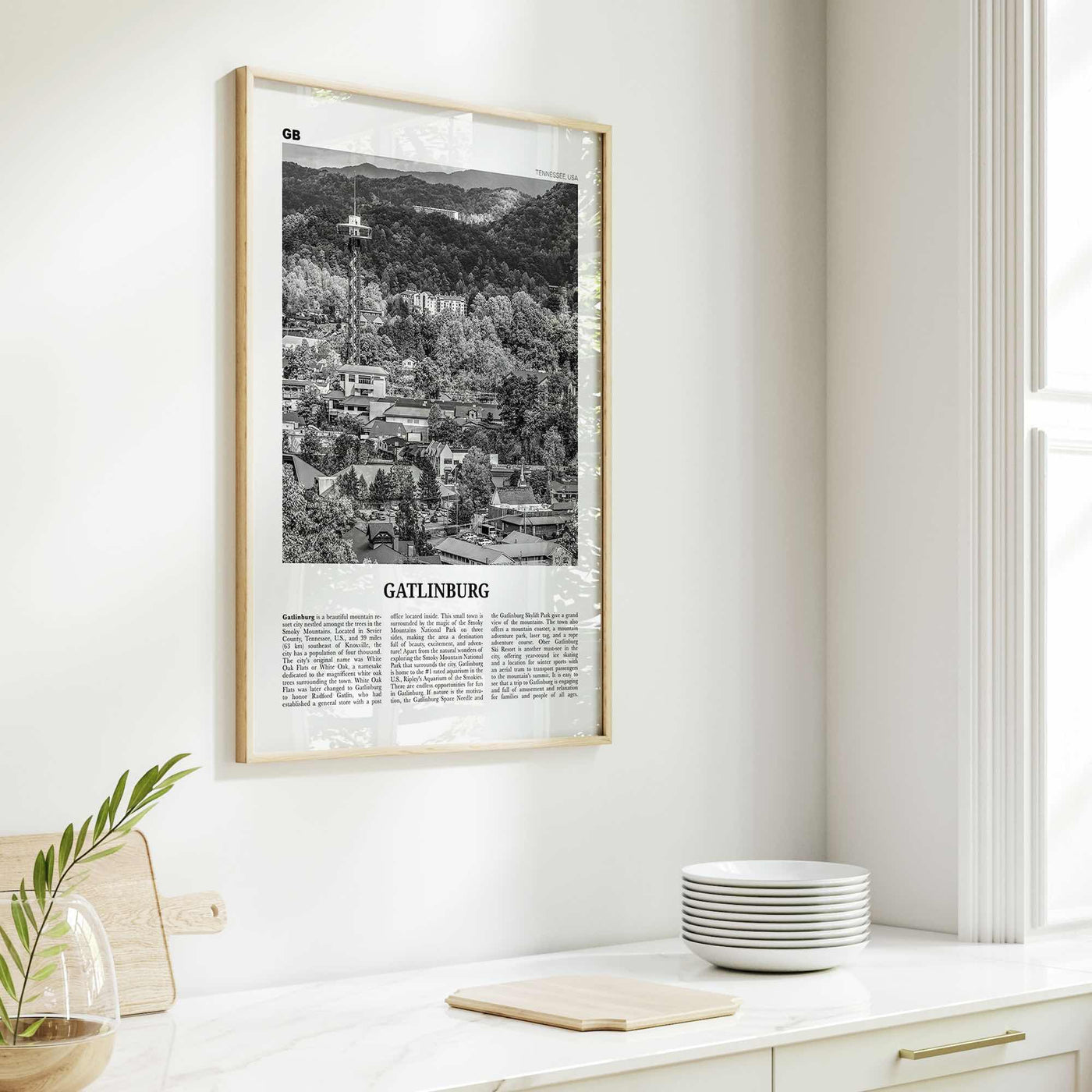 Gatlinburg Print Black and White, Gatlinburg Wall Art, Gatlinburg Poster, Gatlinburg Photo, Gatlinburg Wall Décor, Tennessee, USA