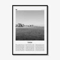Gaza Print Black and White, Gaza Wall Art, Gaza Poster, Gaza Photo, Gaza Wall Décor, Gaza Map, Palestine