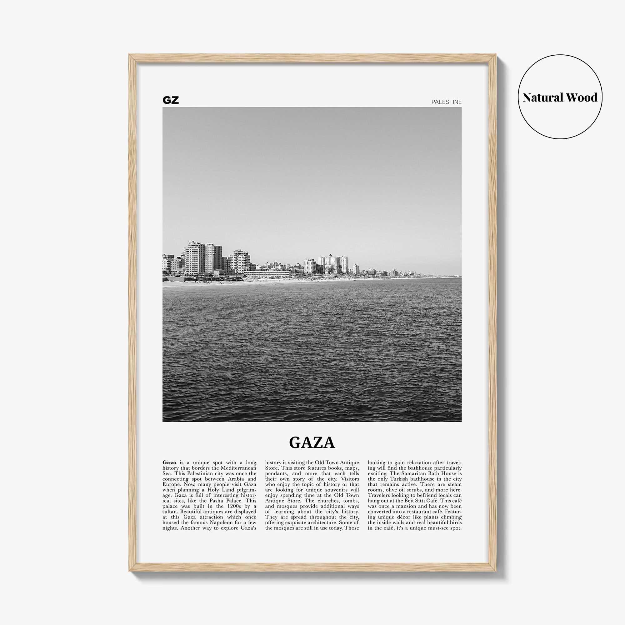 Gaza Print Black and White, Gaza Wall Art, Gaza Poster, Gaza Photo, Gaza Wall Décor, Gaza Map, Palestine