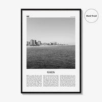 Gaza Print Black and White, Gaza Wall Art, Gaza Poster, Gaza Photo, Gaza Wall Décor, Gaza Map, Palestine
