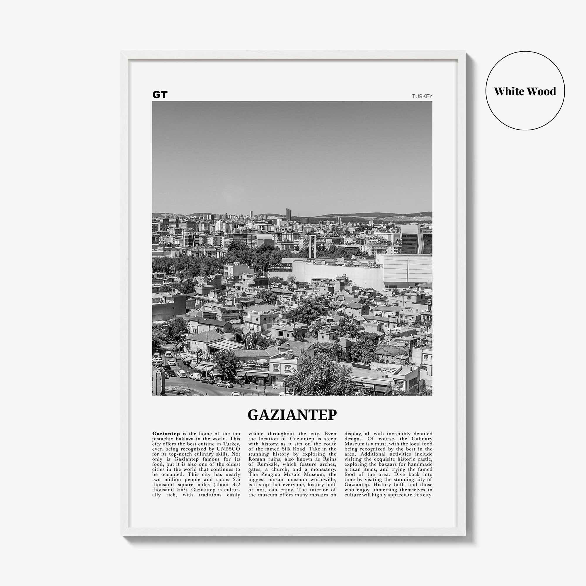 Gaziantep Print Black and White, Gaziantep Wall Art, Gaziantep Poster, Gaziantep Photo, Gaziantep Wall Décor, Gaziantep Map, Turkey