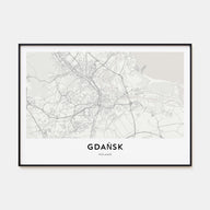Gdańsk Map Landscape Poster