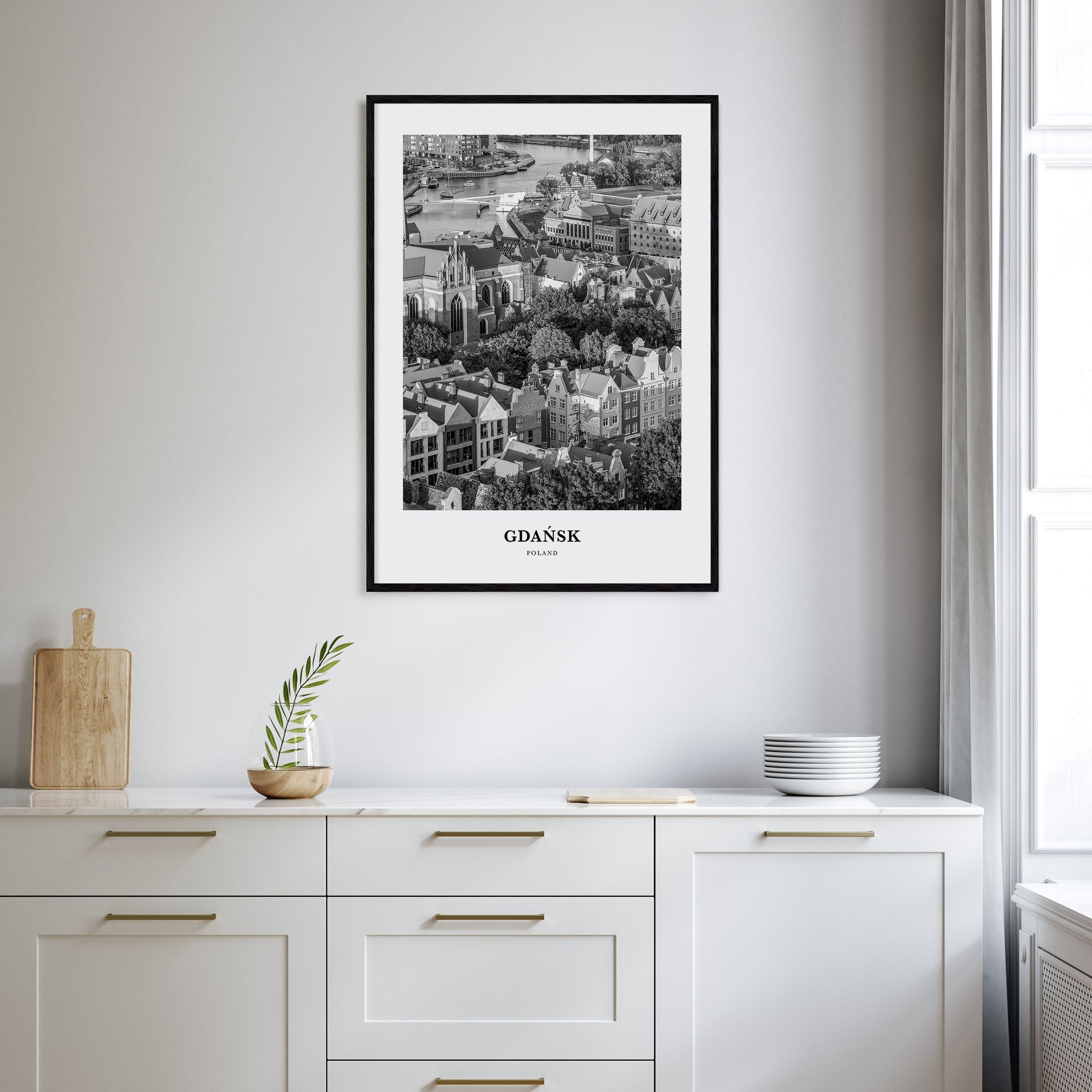 Gdańsk Portrait B&W Poster