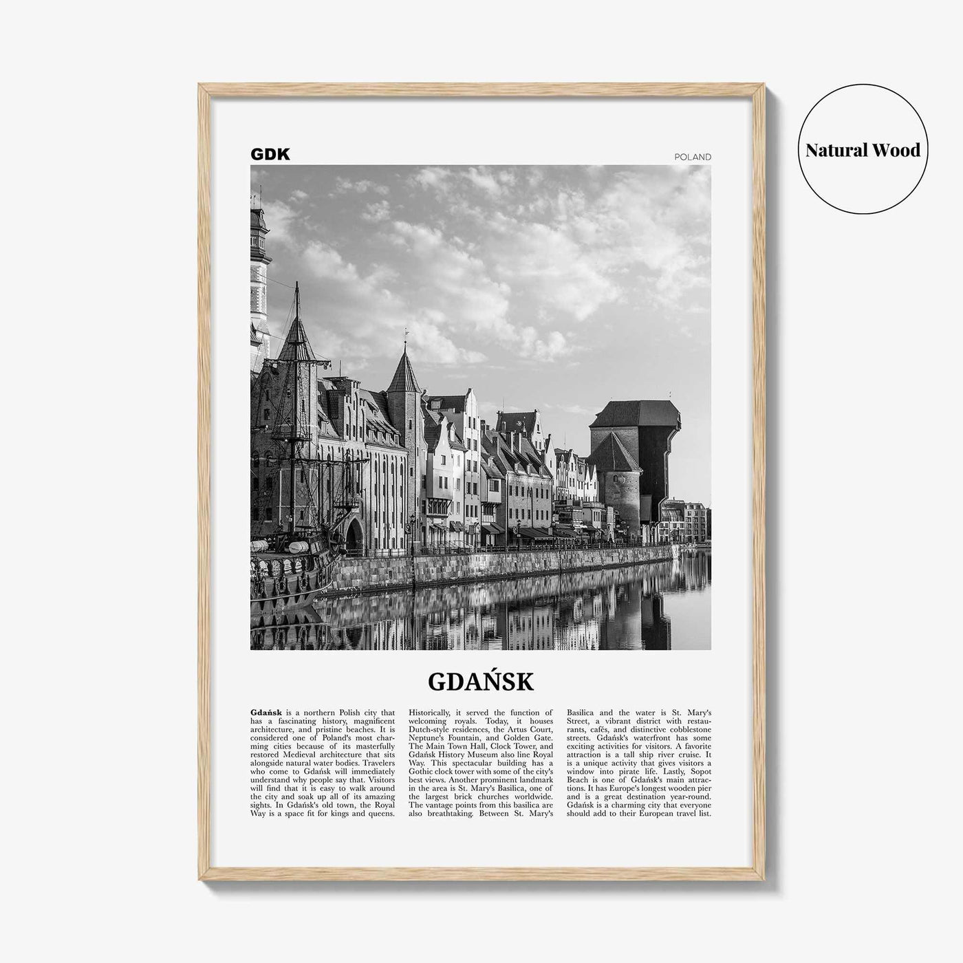 Gdansk Print Black and White No 1, Gdańsk Wall Art, Gdańsk Poster, Gdańsk Photo, Gdańsk Wall Décor, Danzig, Poland, Pomeranian