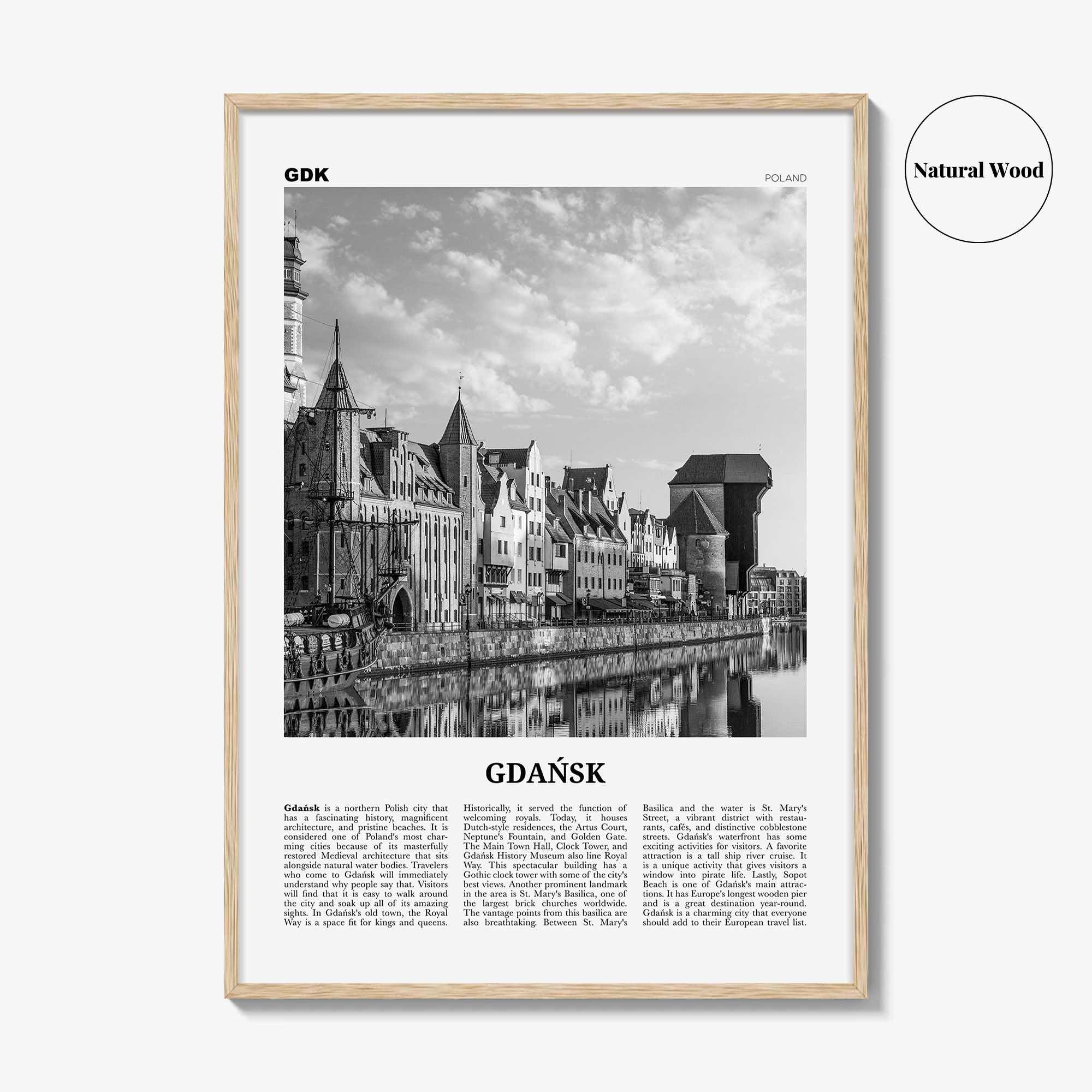 Gdansk Print Black and White No 1, Gdańsk Wall Art, Gdańsk Poster, Gdańsk Photo, Gdańsk Wall Décor, Danzig, Poland, Pomeranian