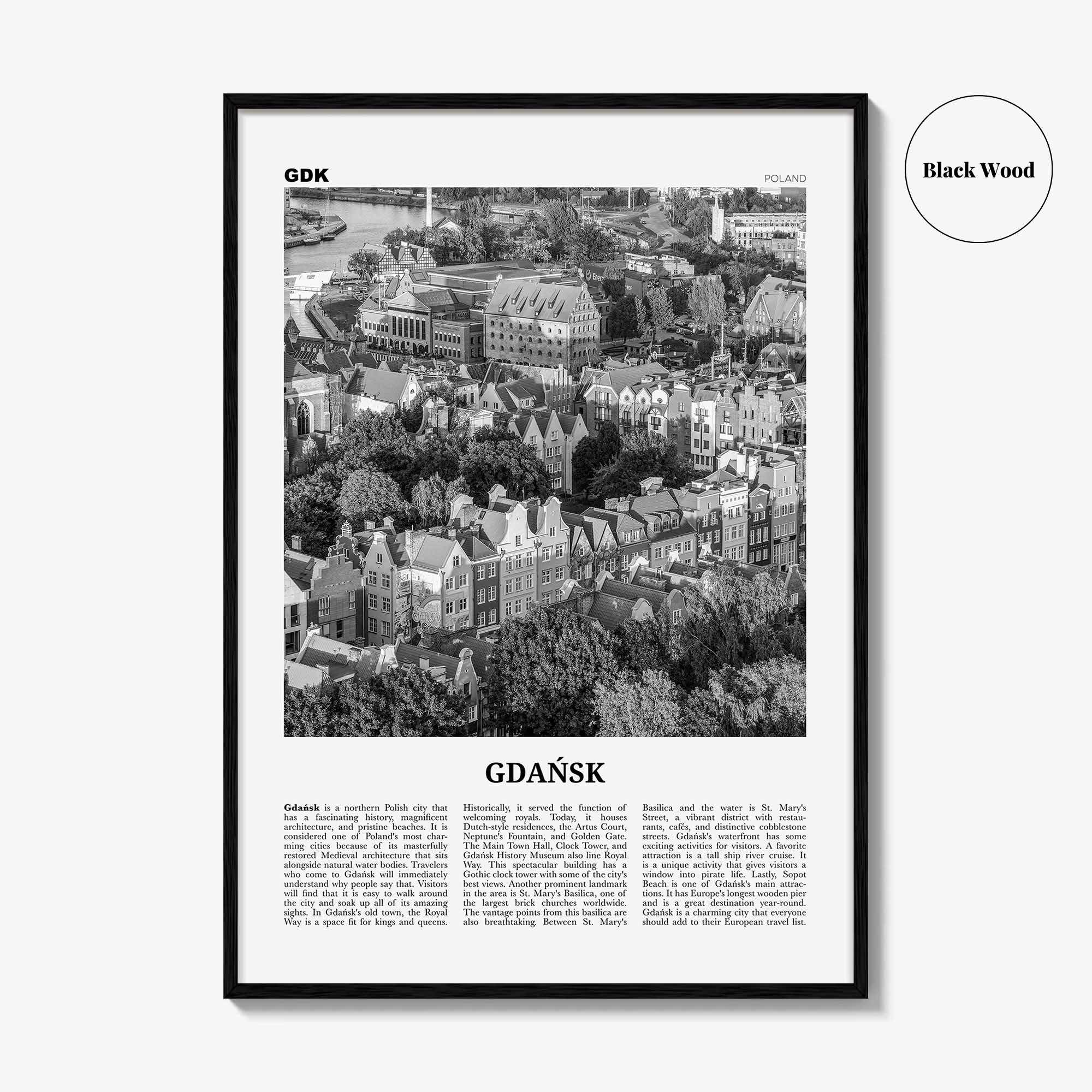 Gdansk Print Black and White No 2, Gdańsk Wall Art, Gdańsk Poster, Gdańsk Photo, Gdańsk Wall Décor, Danzig, Poland, Pomeranian