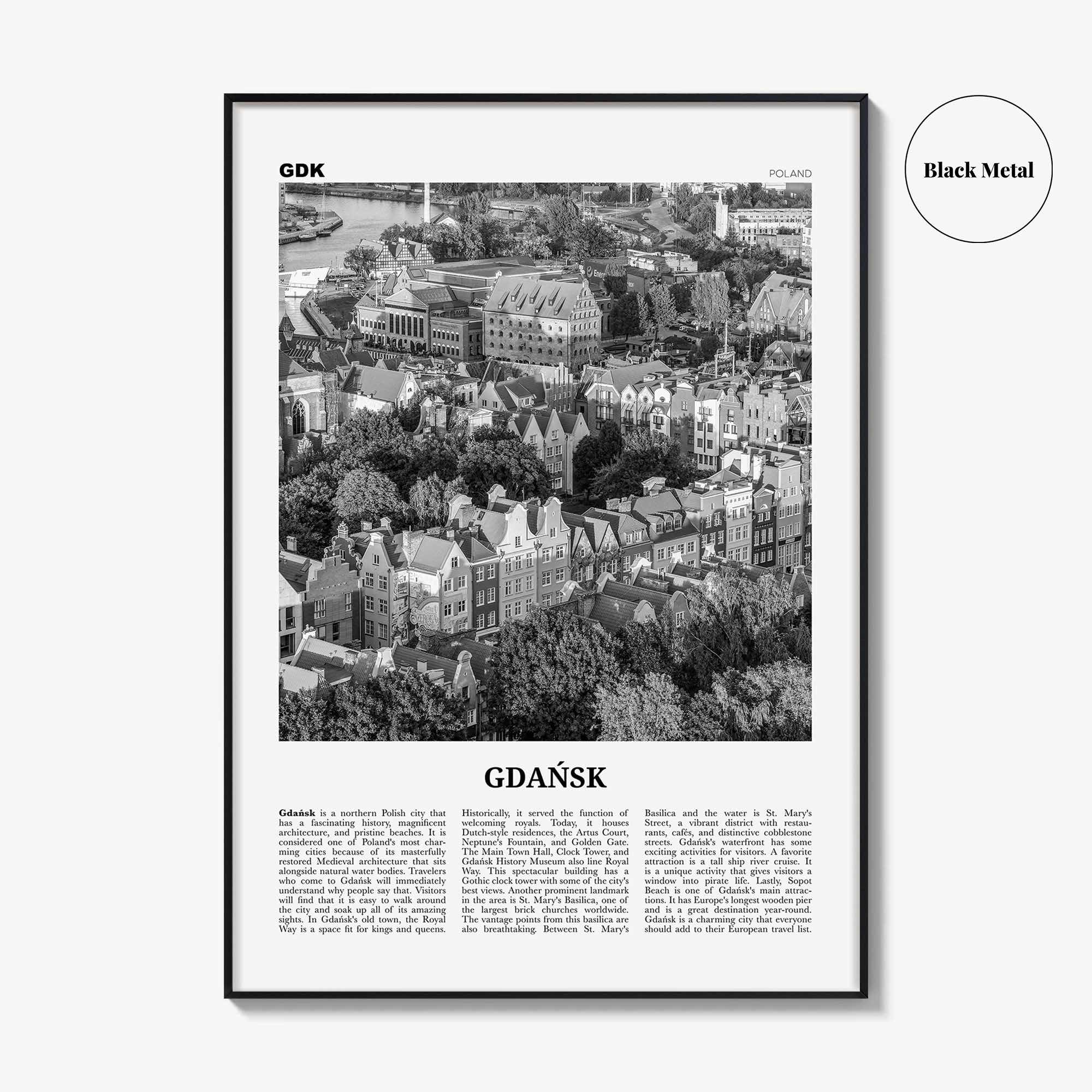 Gdansk Print Black and White No 2, Gdańsk Wall Art, Gdańsk Poster, Gdańsk Photo, Gdańsk Wall Décor, Danzig, Poland, Pomeranian