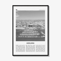 Geelong Print Black and White, Geelong Wall Art, Geelong Poster, Geelong Photo, Geelong Wall Décor, Geelong Map, Australia