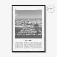 Geelong Print Black and White, Geelong Wall Art, Geelong Poster, Geelong Photo, Geelong Wall Décor, Geelong Map, Australia