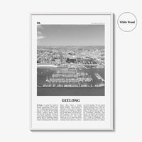 Geelong Print Black and White, Geelong Wall Art, Geelong Poster, Geelong Photo, Geelong Wall Décor, Geelong Map, Australia