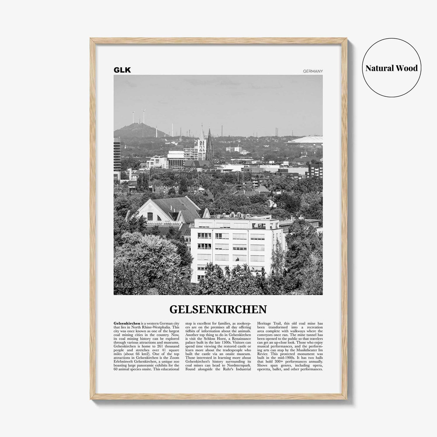 Gelsenkirchen Print Black and White, Gelsenkirchen Art, Gelsenkirchen Poster, Gelsenkirchen Photo, Gelsenkirchen Décor, Gelsenkirchen Map