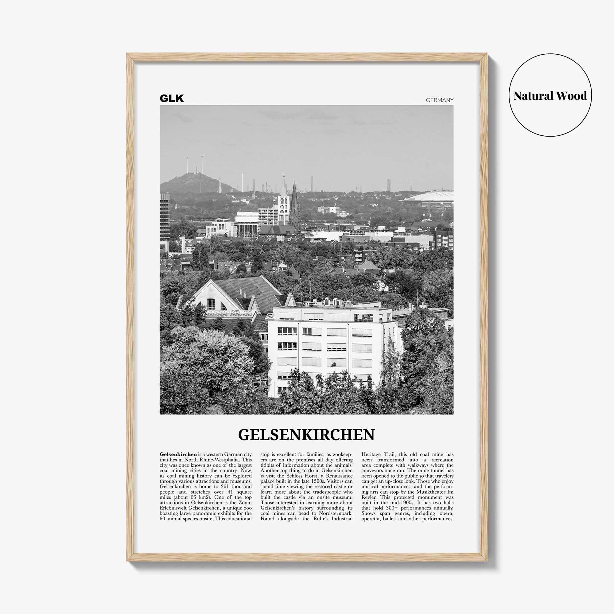 Gelsenkirchen Print Black and White, Gelsenkirchen Art, Gelsenkirchen Poster, Gelsenkirchen Photo, Gelsenkirchen Décor, Gelsenkirchen Map