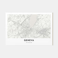 Geneva Map Landscape Poster