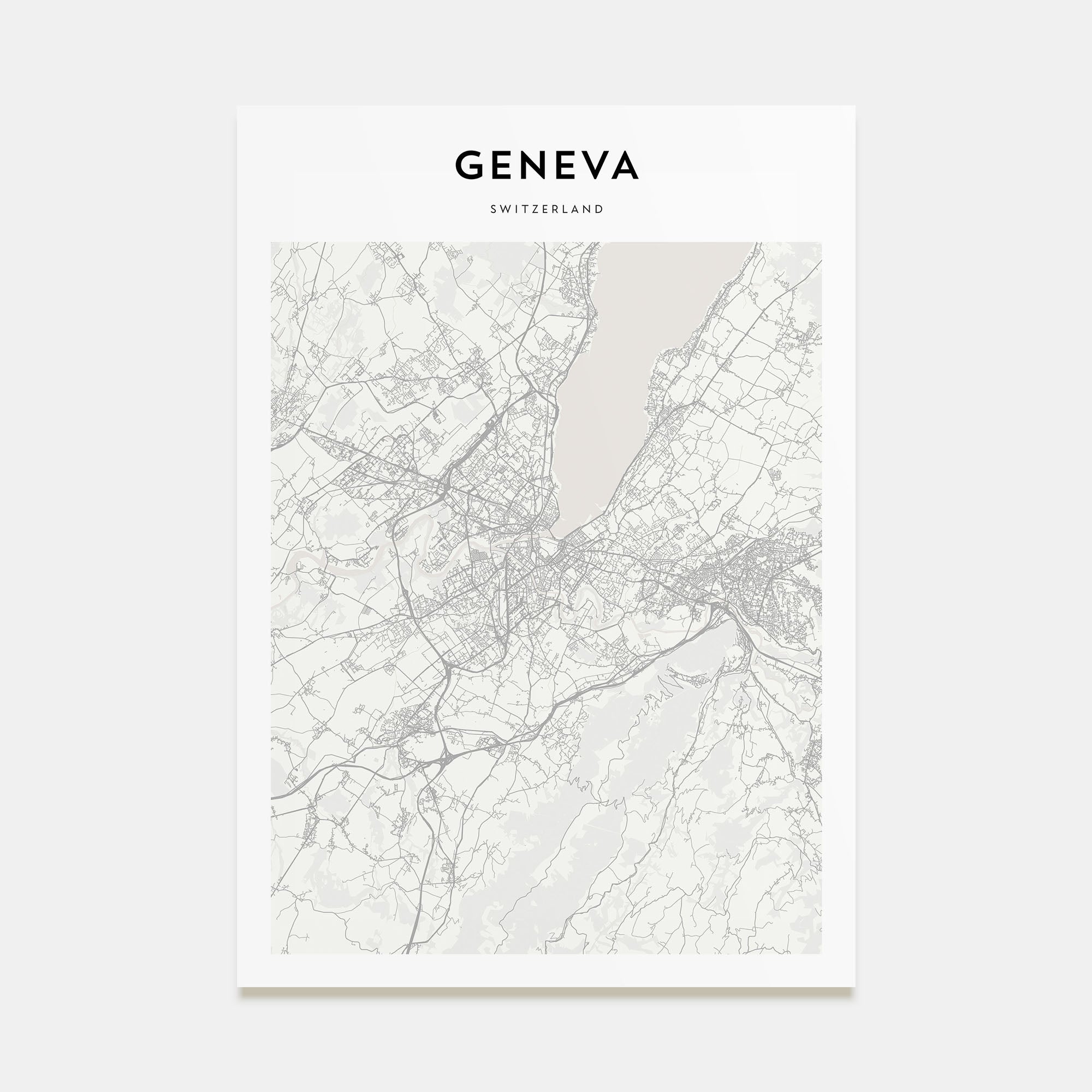 Geneva Map Portrait Poster