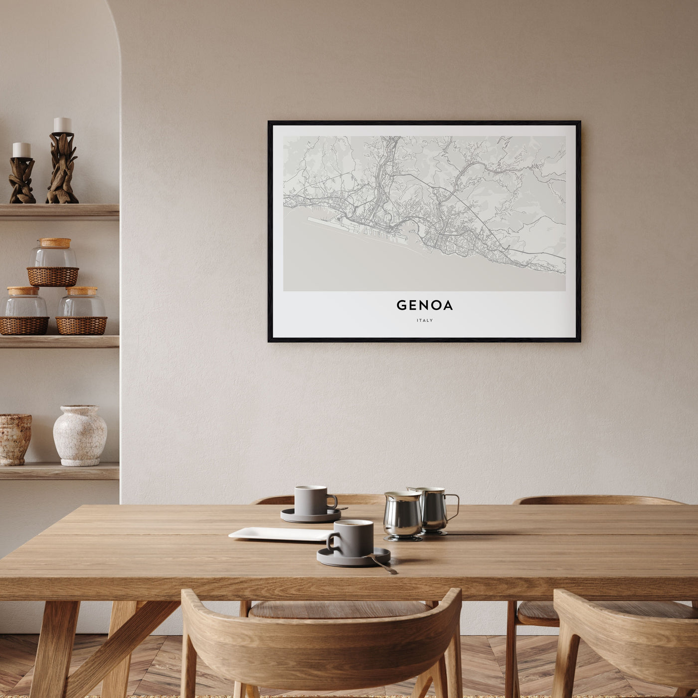 Genoa Map Landscape Poster