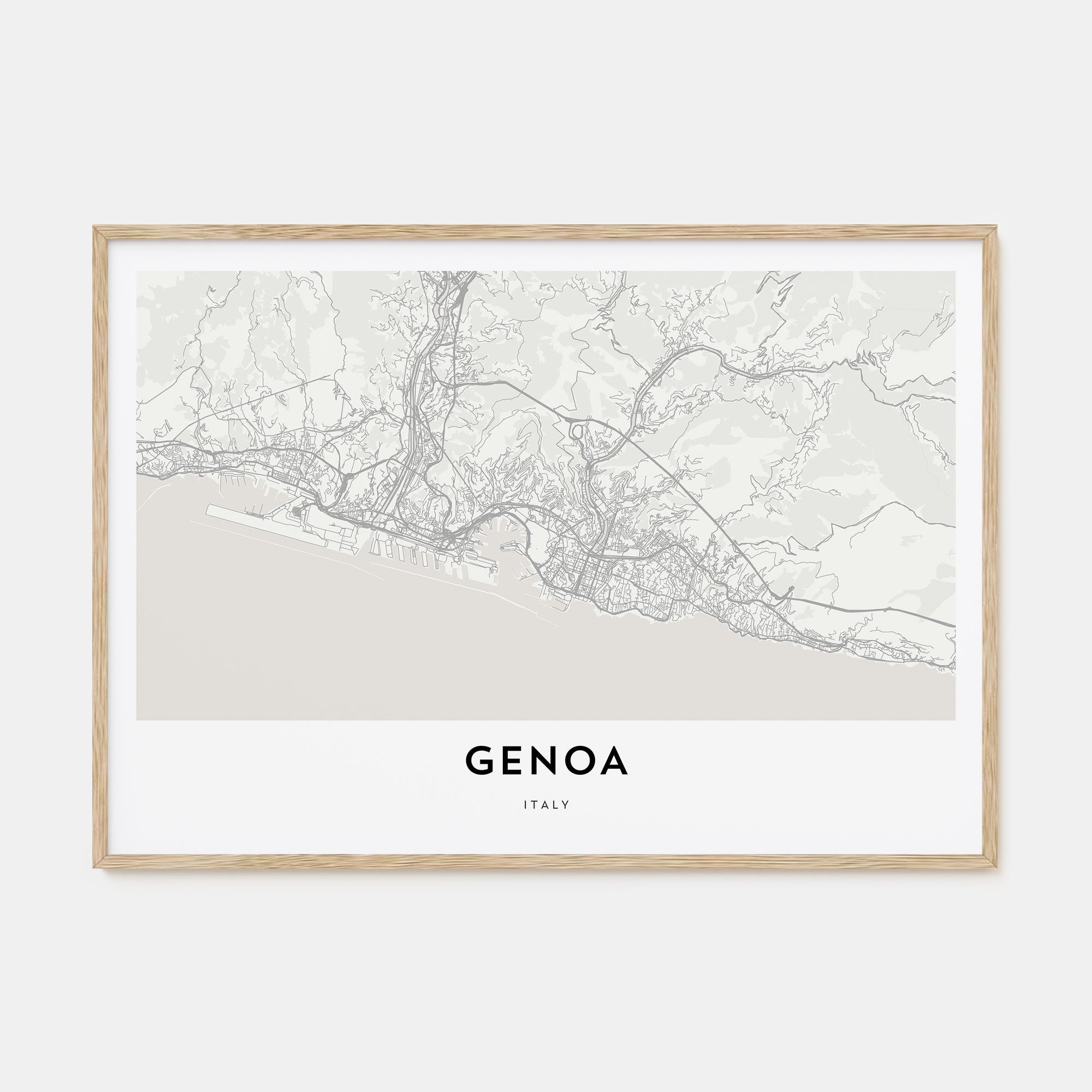 Genoa Map Landscape Poster