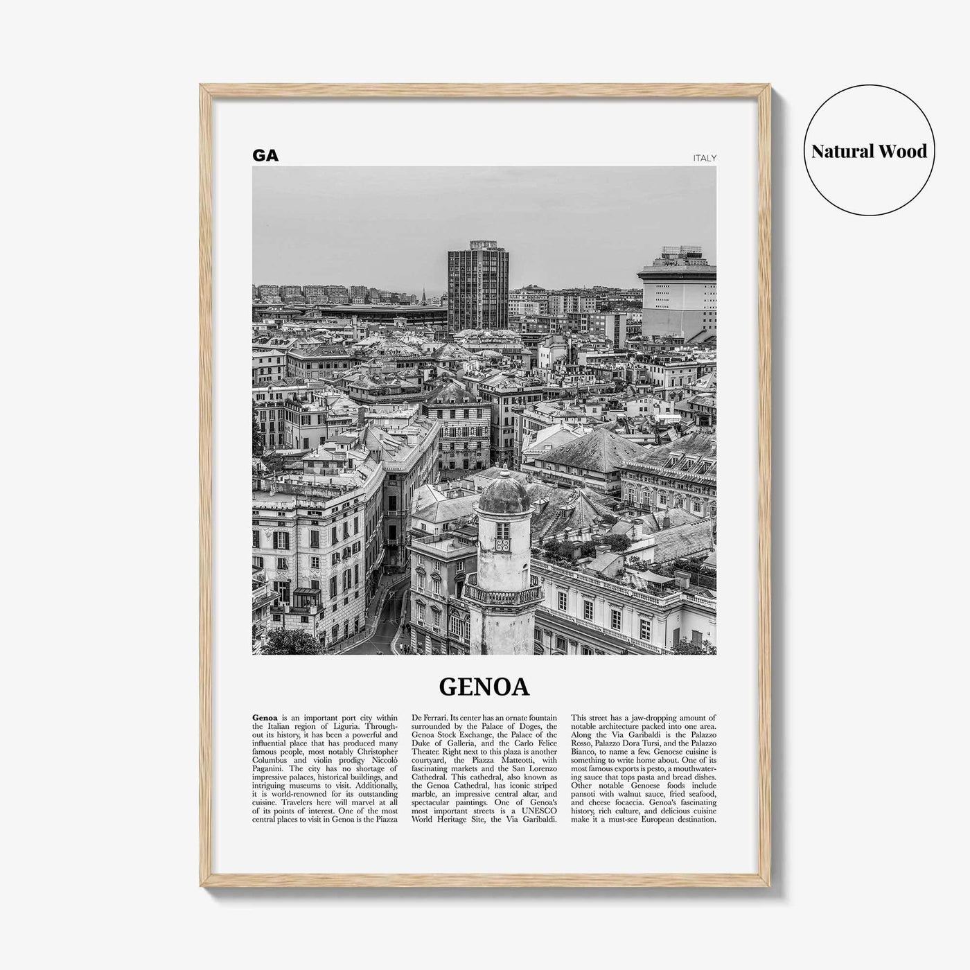 Genoa Print Black and White, Genoa Wall Art, Genoa Poster, Genoa Photo, Genoa Wall Décor, Italy, Genova, Italia, Zêna, Genua