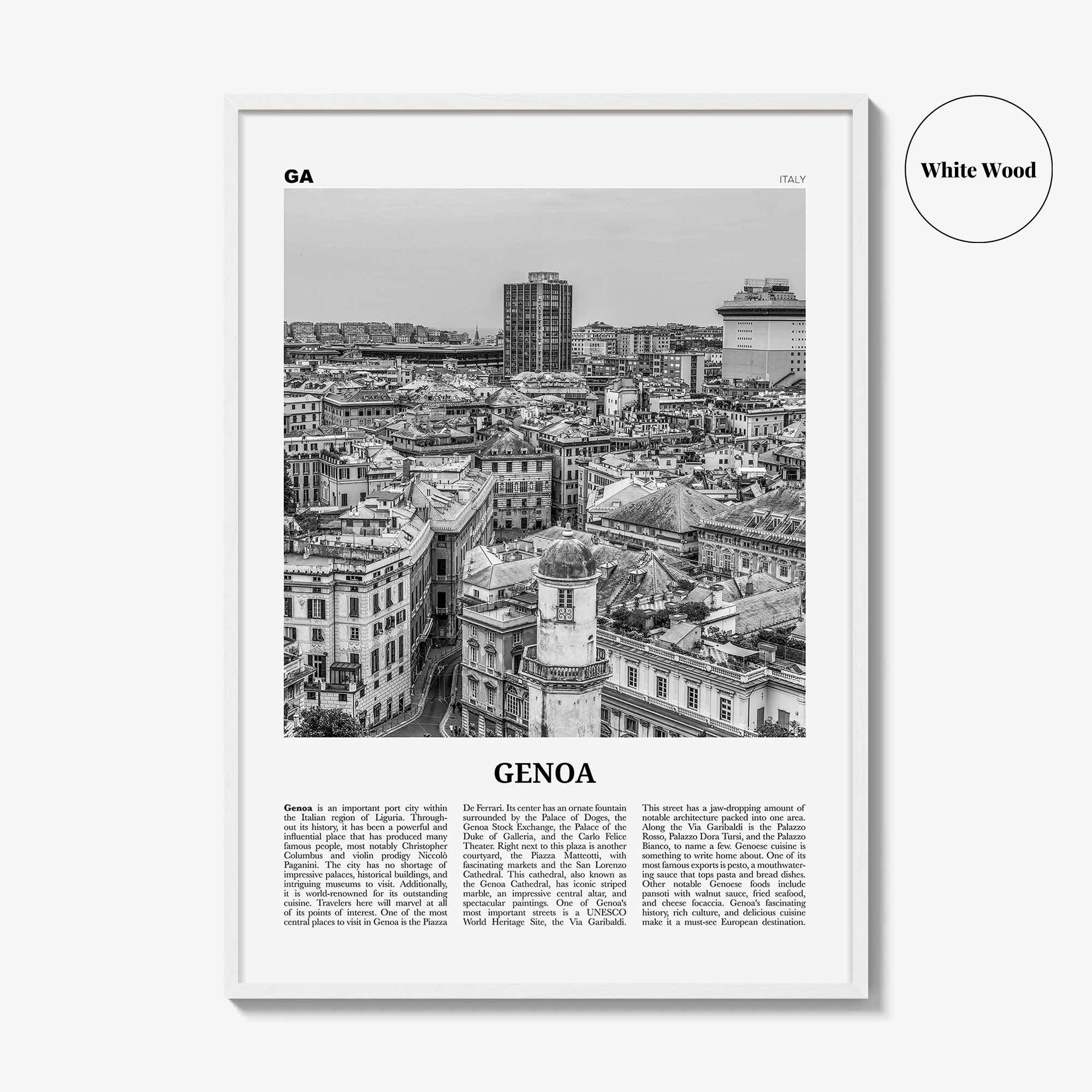 Genoa Print Black and White, Genoa Wall Art, Genoa Poster, Genoa Photo, Genoa Wall Décor, Italy, Genova, Italia, Zêna, Genua