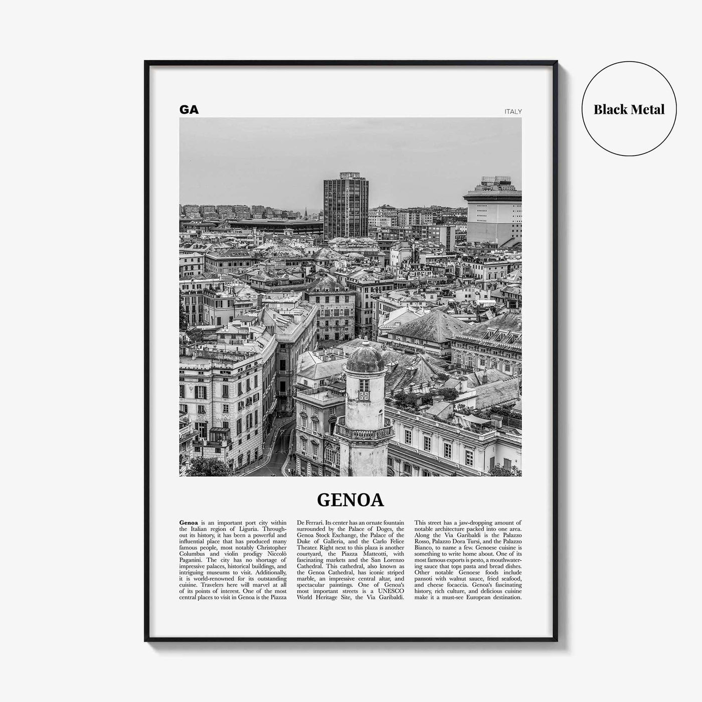 Genoa Print Black and White, Genoa Wall Art, Genoa Poster, Genoa Photo, Genoa Wall Décor, Italy, Genova, Italia, Zêna, Genua