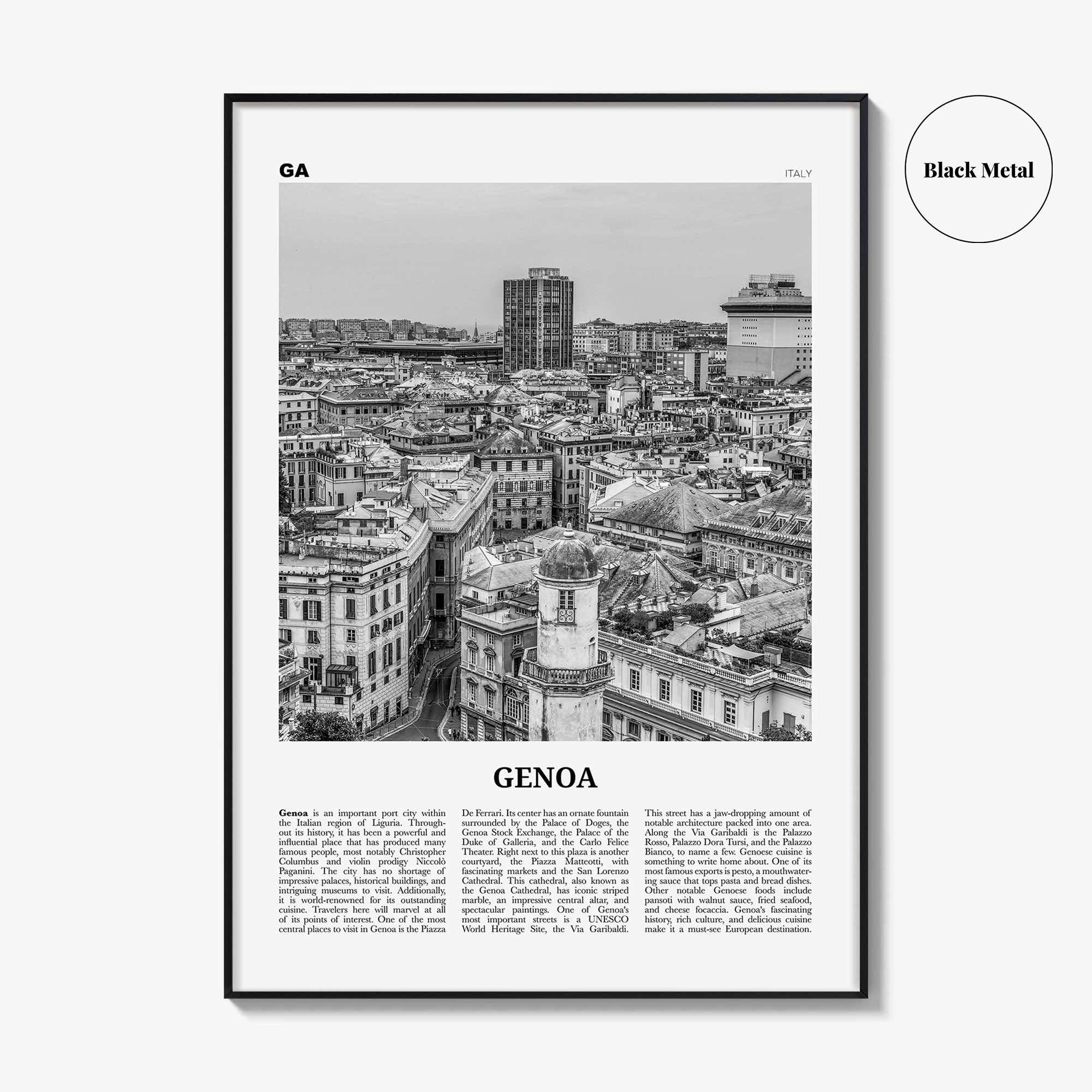 Genoa Print Black and White, Genoa Wall Art, Genoa Poster, Genoa Photo, Genoa Wall Décor, Italy, Genova, Italia, Zêna, Genua