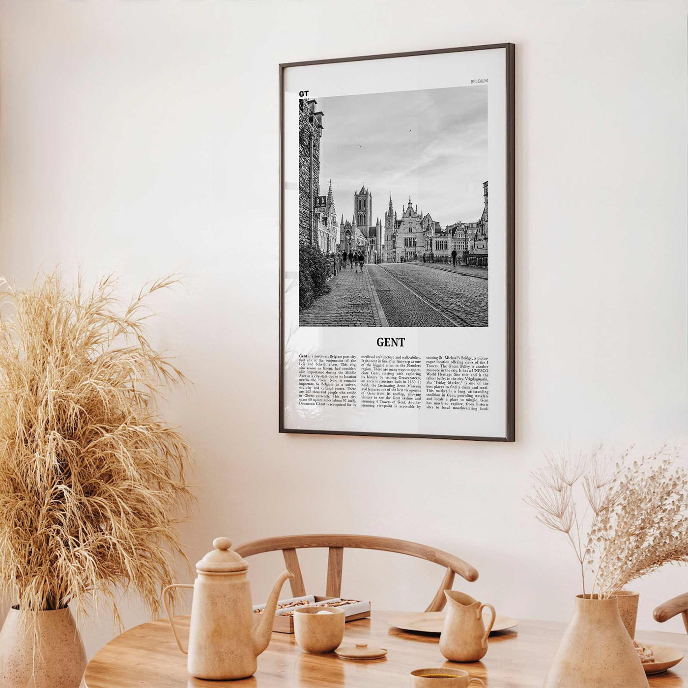 Gent Print Black and White, Gent Wall Art, Gent Poster, Gent Photo, Gent Wall Décor, Gent Map, Belgium