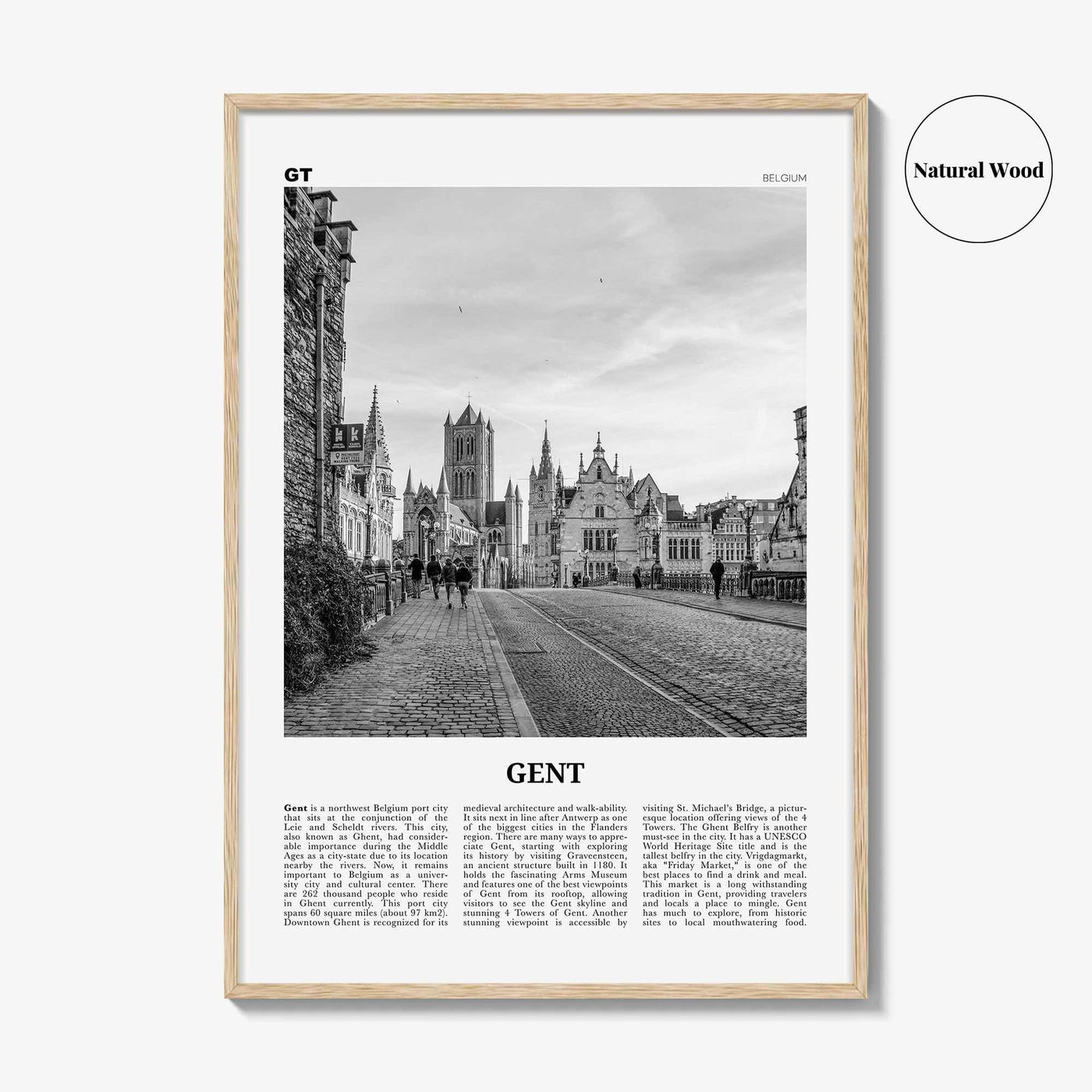 Gent Print Black and White, Gent Wall Art, Gent Poster, Gent Photo, Gent Wall Décor, Gent Map, Belgium