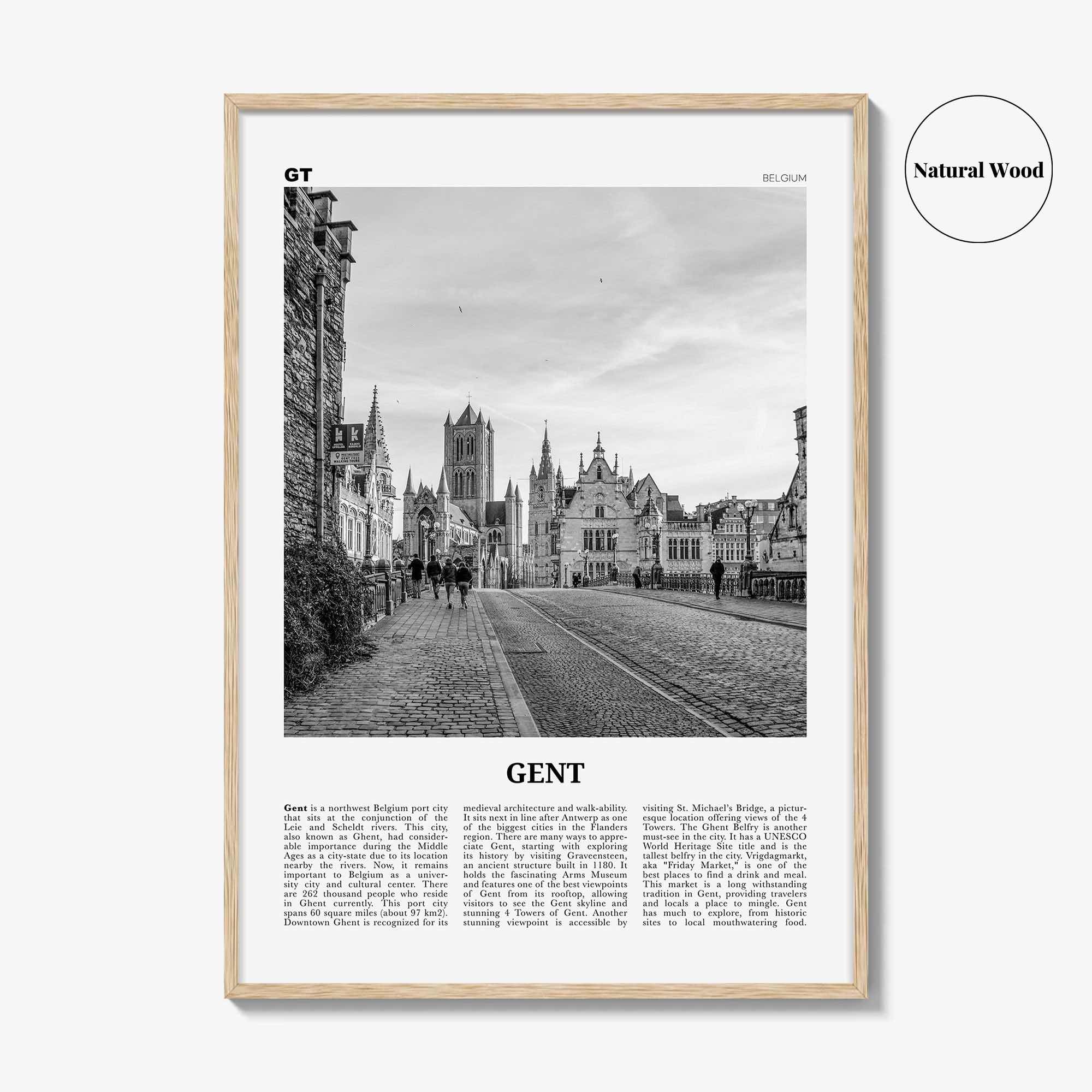 Gent Print Black and White, Gent Wall Art, Gent Poster, Gent Photo, Gent Wall Décor, Gent Map, Belgium