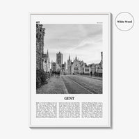 Gent Print Black and White, Gent Wall Art, Gent Poster, Gent Photo, Gent Wall Décor, Gent Map, Belgium