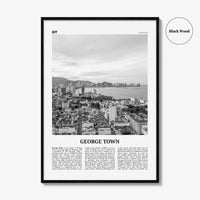 George Town Print Black and White Malaysia, George Town Wall Art, George Town Poster, George Town Photo, George Town Wall Décor