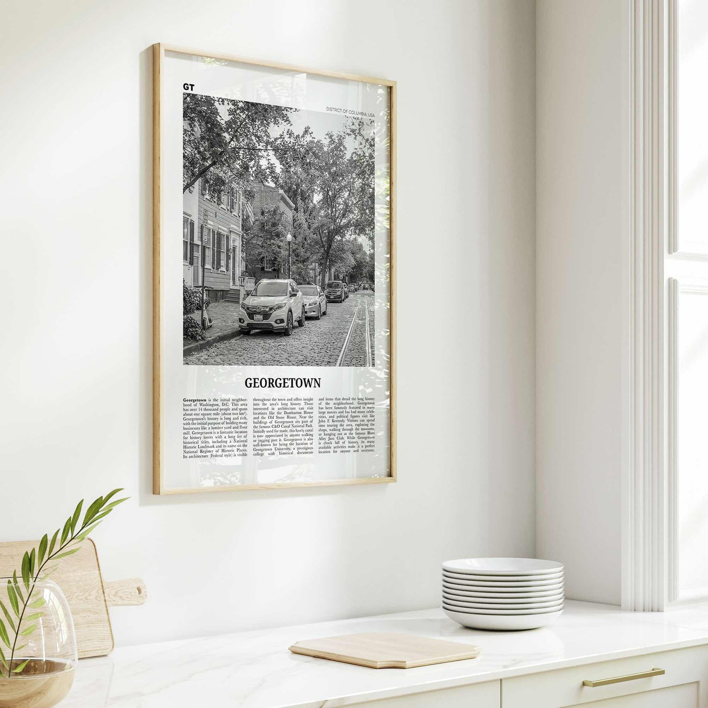 Georgetown Print Black and White Washington DC, Georgetown Wall Art, Georgetown Poster, Georgetown Photo, Georgetown Décor, Georgetown Map