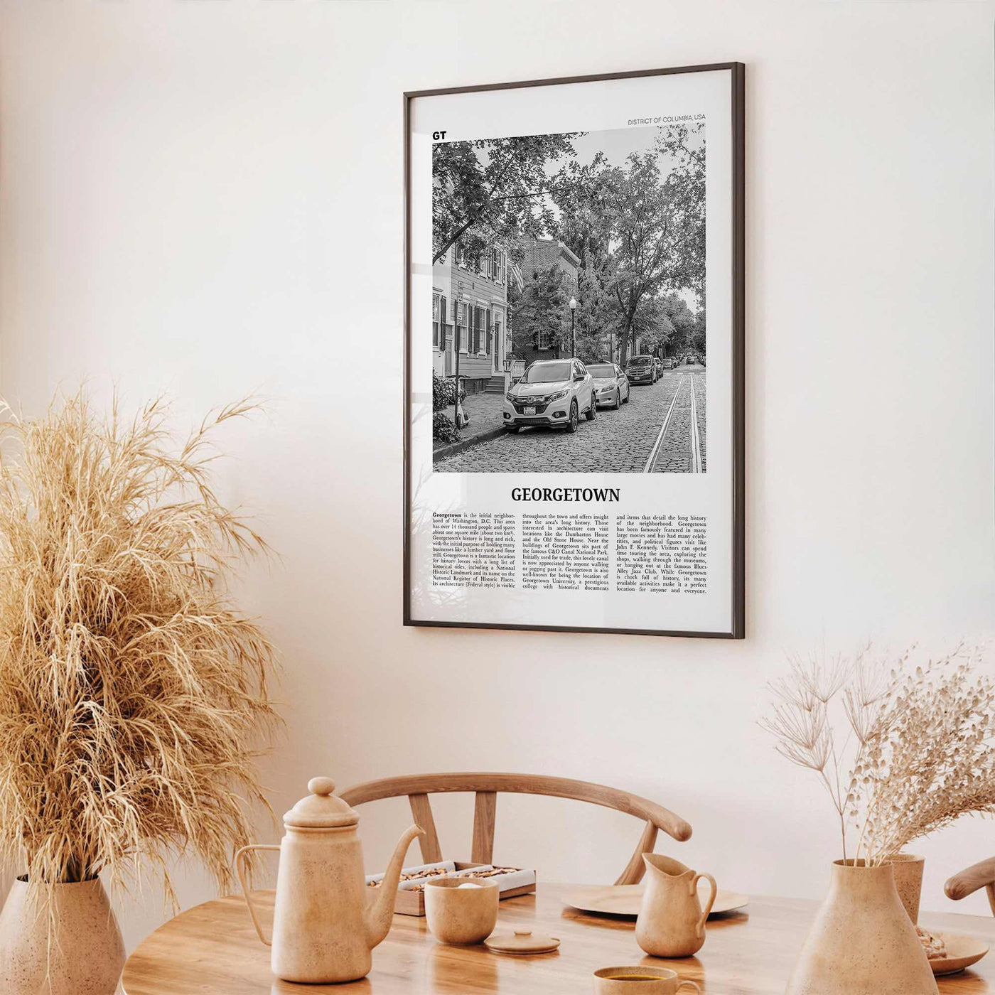 Georgetown Print Black and White Washington DC, Georgetown Wall Art, Georgetown Poster, Georgetown Photo, Georgetown Décor, Georgetown Map