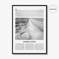 Georgia Coast Print Black and White, Georgia Coast Wall Art, Georgia Coast Poster, Georgia Coast Photo, Georgia Wall Décor, Georgia Map