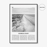Georgia Coast Print Black and White, Georgia Coast Wall Art, Georgia Coast Poster, Georgia Coast Photo, Georgia Wall Décor, Georgia Map