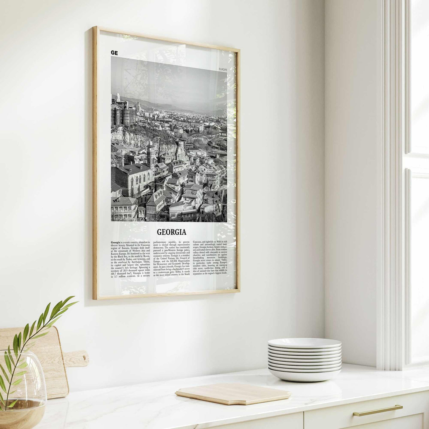 Georgia Country Print Black and White, Georgia Wall Art, Georgia Poster, Georgia Photo, Wall Decor, საქართველო, Sakartvelo, Tbilisi, Europe