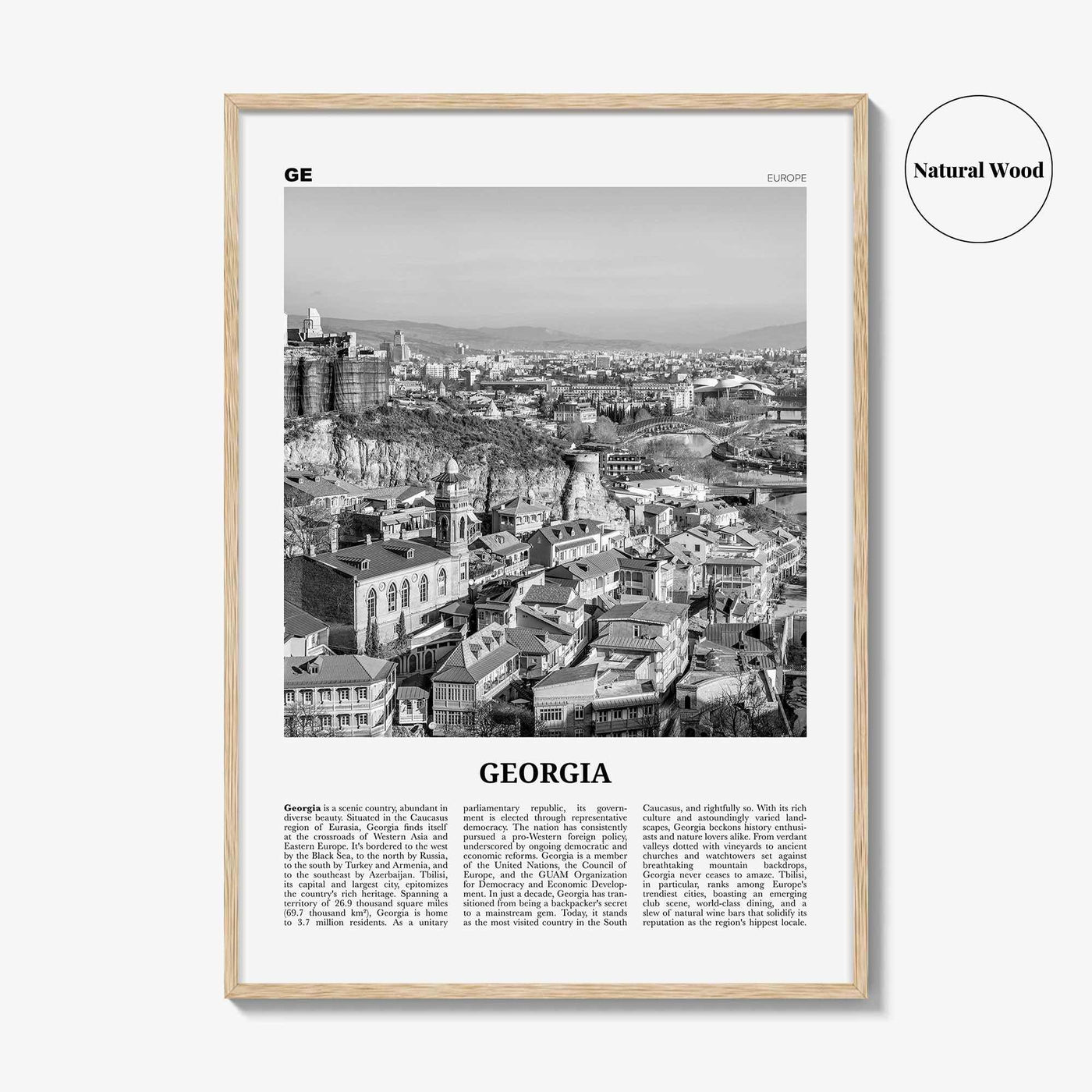 Georgia Country Print Black and White, Georgia Wall Art, Georgia Poster, Georgia Photo, Wall Decor, საქართველო, Sakartvelo, Tbilisi, Europe