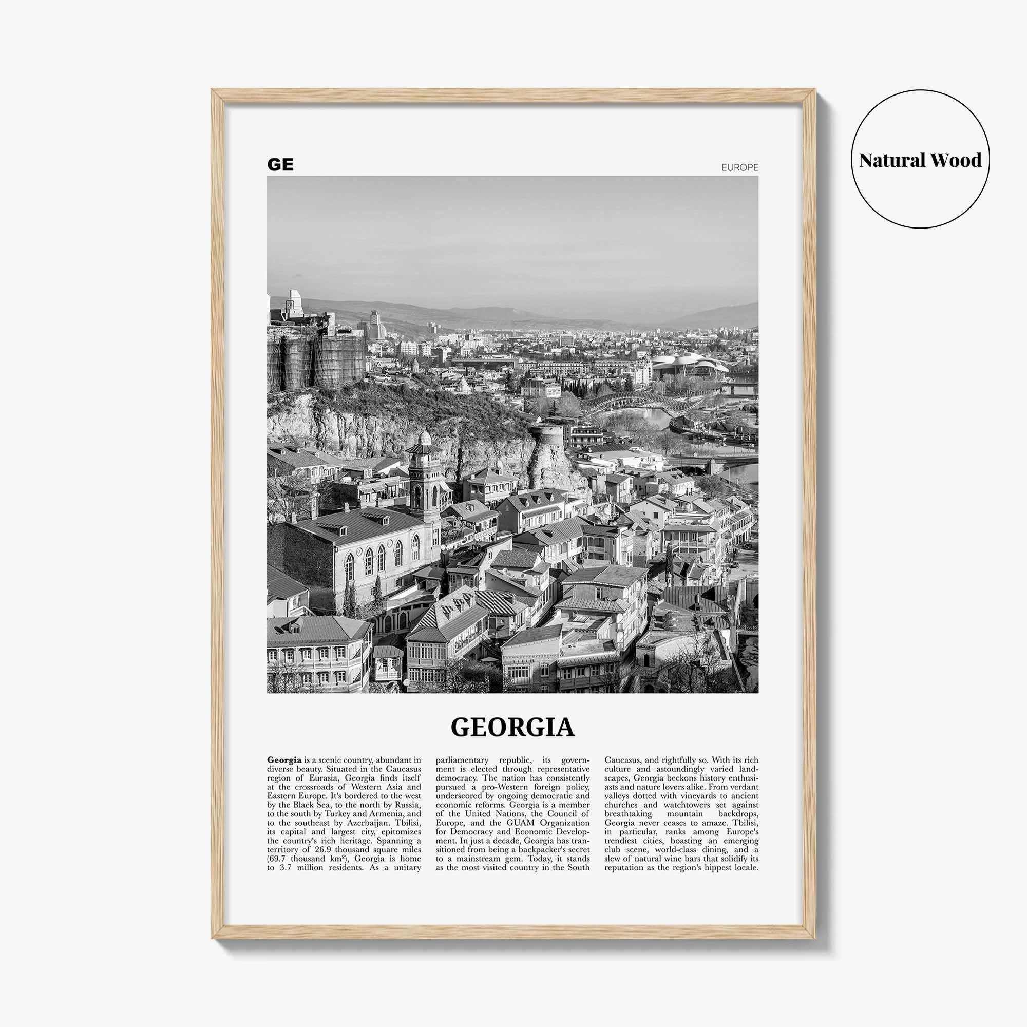 Georgia Country Print Black and White, Georgia Wall Art, Georgia Poster, Georgia Photo, Wall Decor, საქართველო, Sakartvelo, Tbilisi, Europe