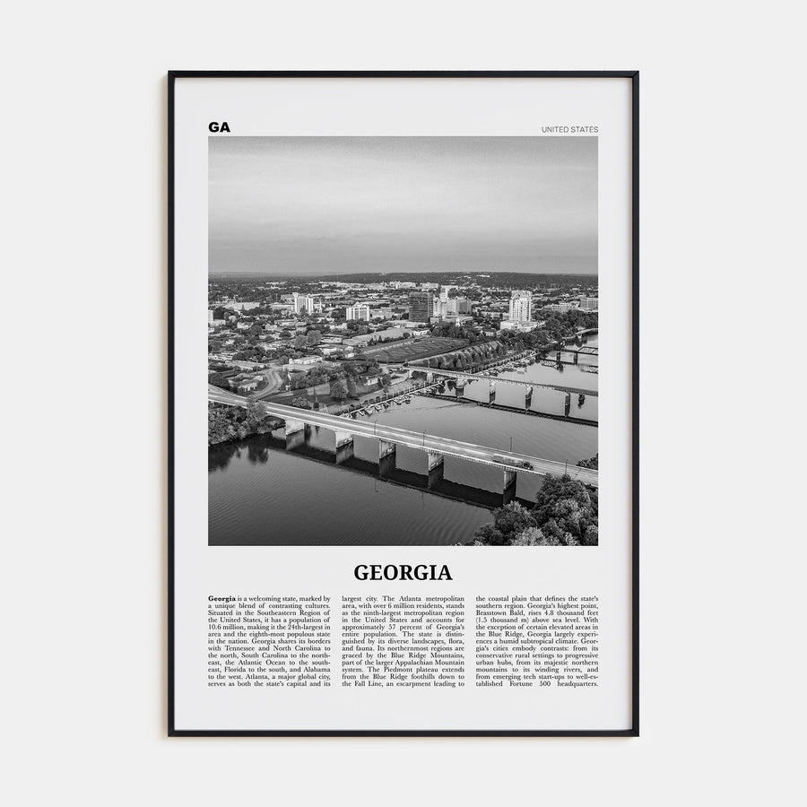 Georgia, United States Travel B&W No 2 Poster