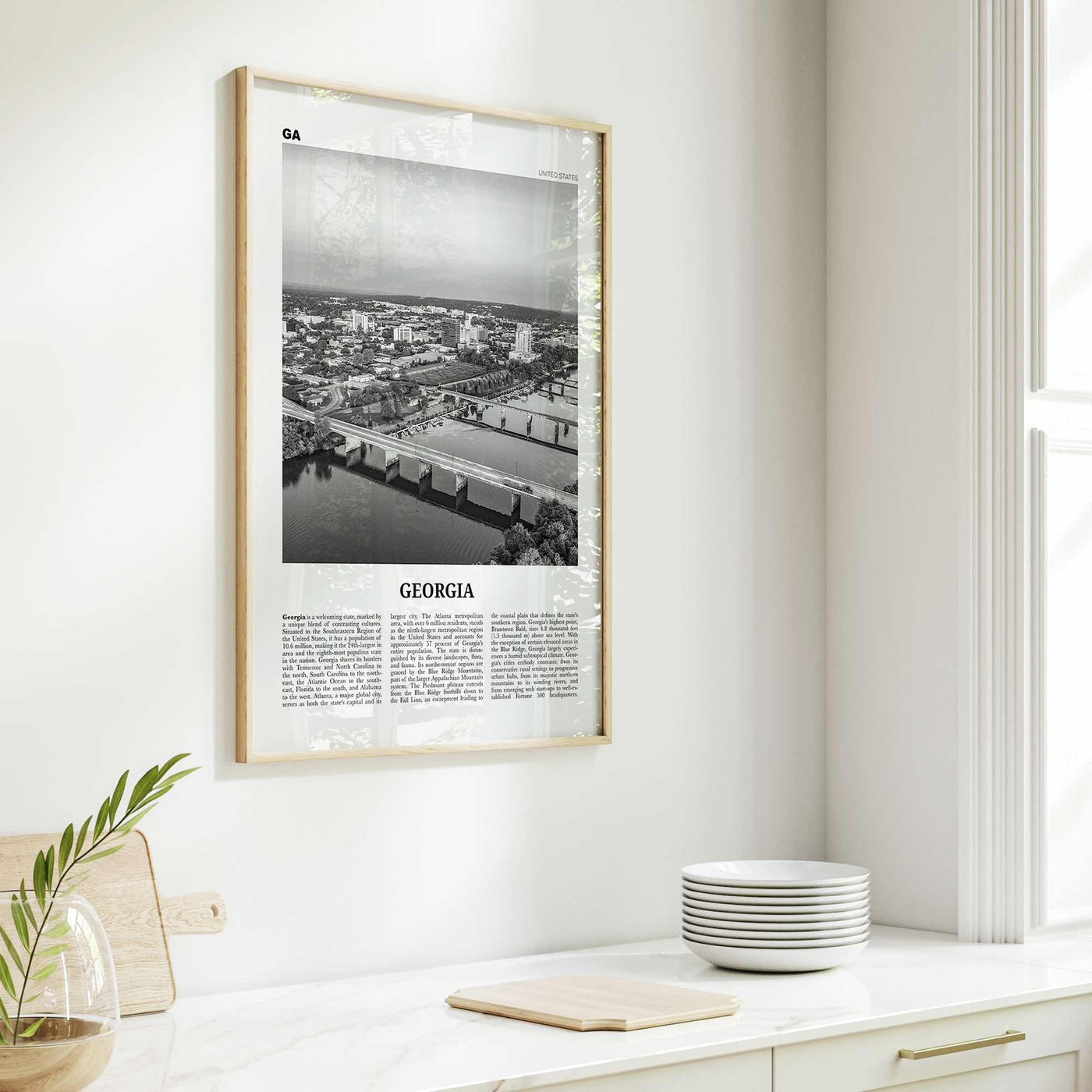 Georgia Print Black and White United States No 2, Georgia Wall Art, Georgia Poster, Georgia Photo, Georgia Wall Décor, Georgia Map