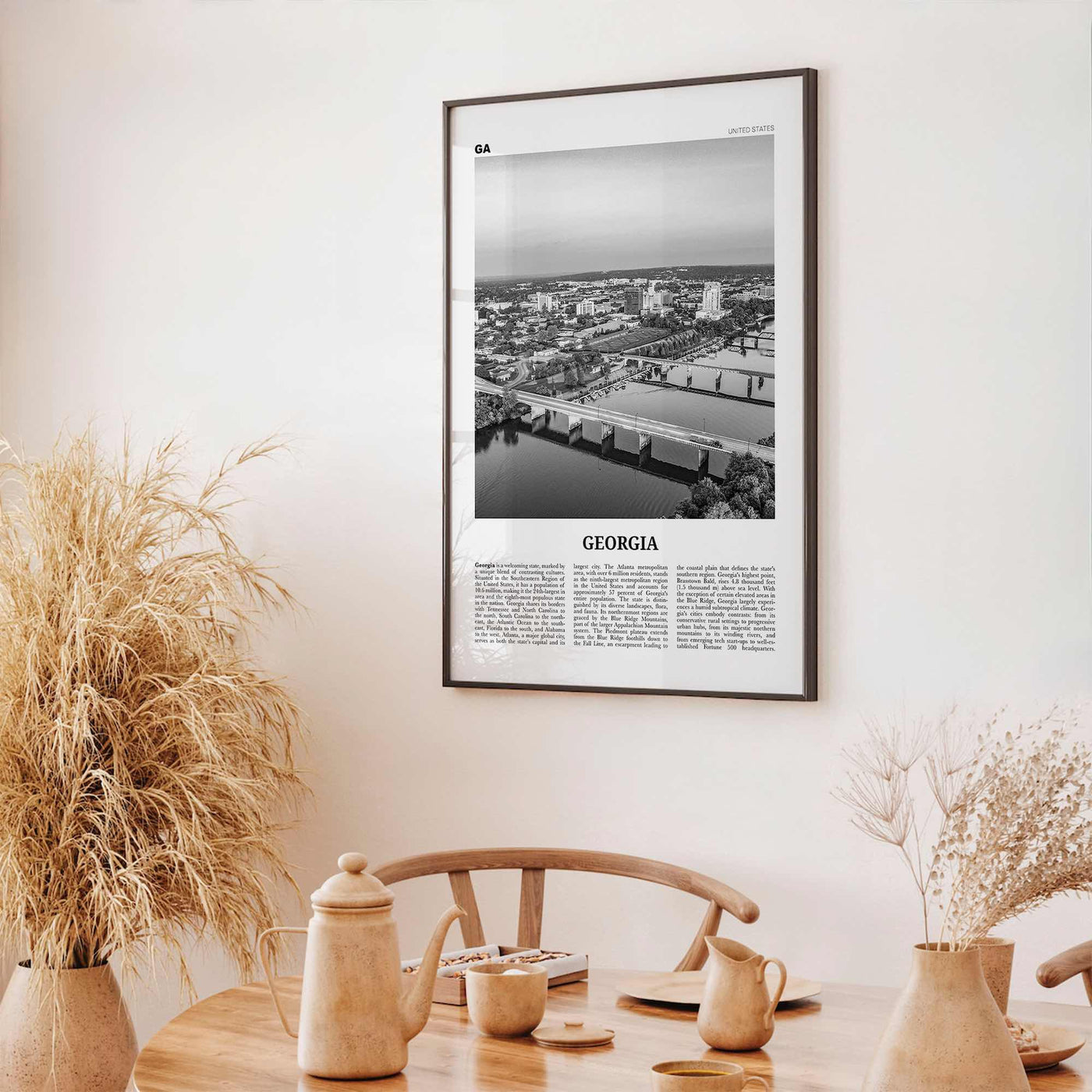 Georgia Print Black and White United States No 2, Georgia Wall Art, Georgia Poster, Georgia Photo, Georgia Wall Décor, Georgia Map