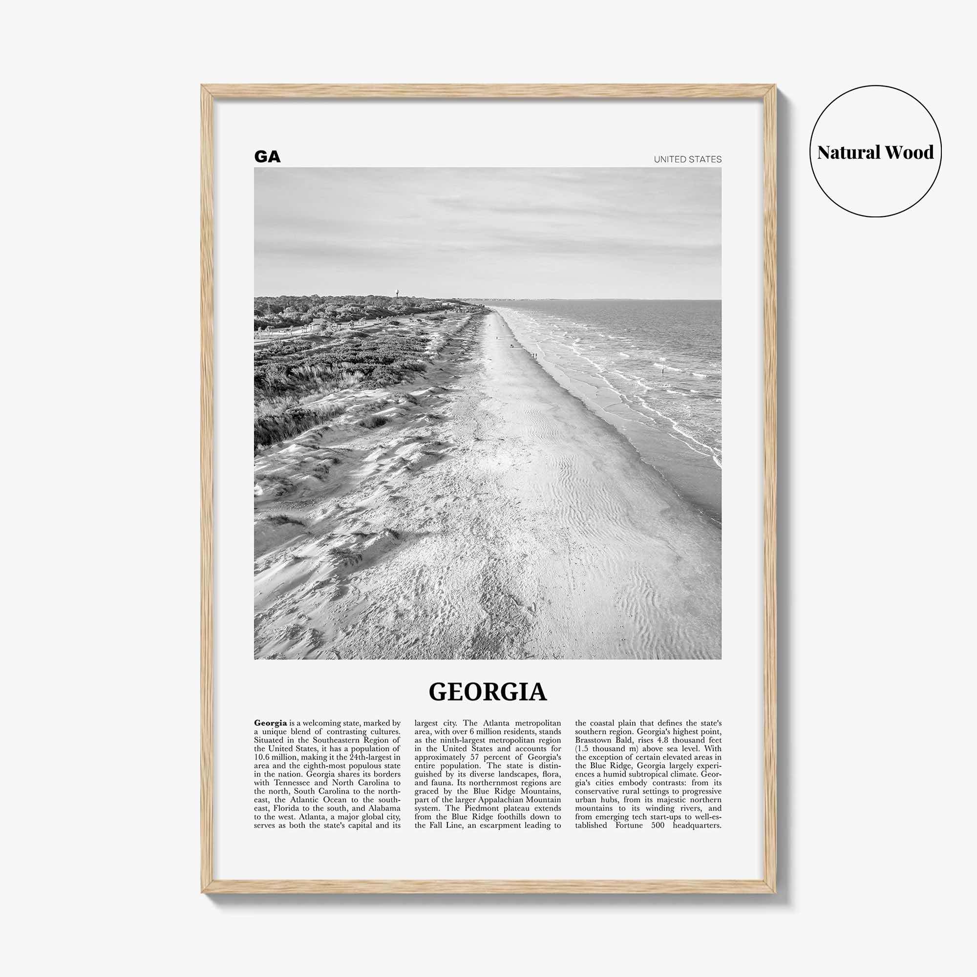 Georgia Print Black and White United States No 3, Georgia Wall Art, Georgia Poster, Georgia Photo, Georgia Wall Decor, United States