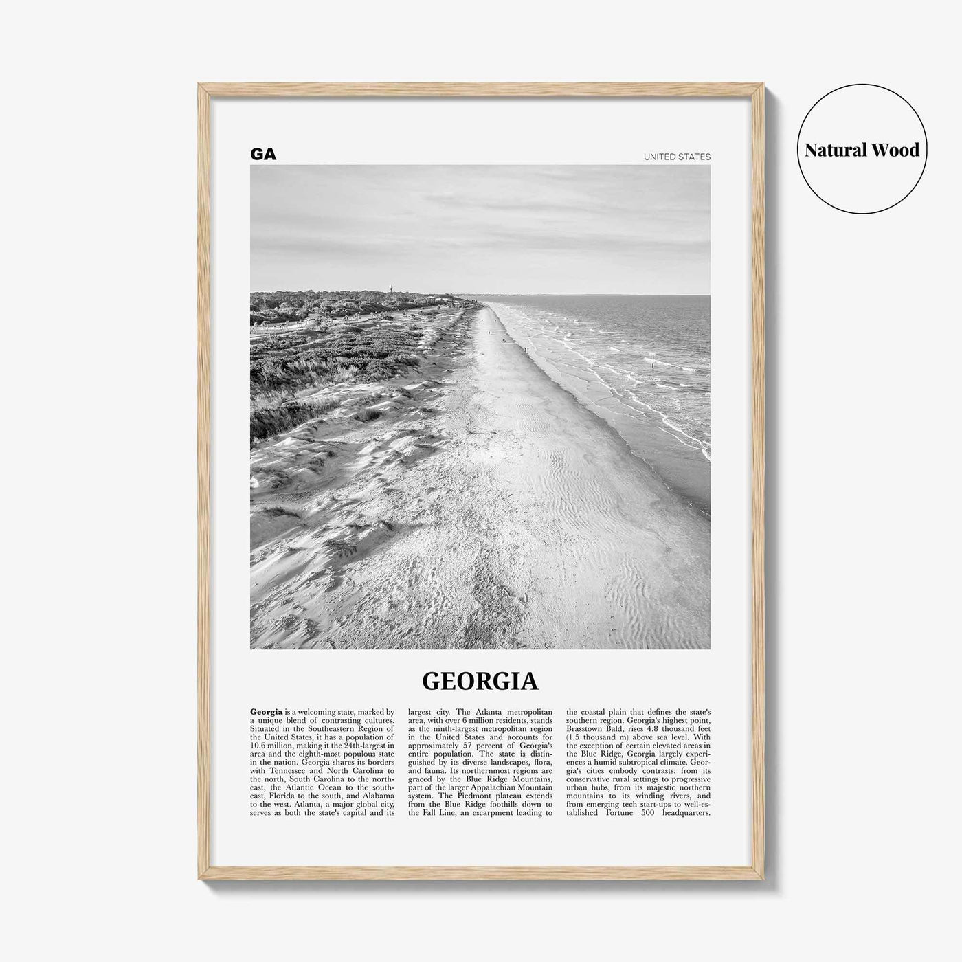 Georgia Print Black and White United States No 3, Georgia Wall Art, Georgia Poster, Georgia Photo, Georgia Wall Decor, United States