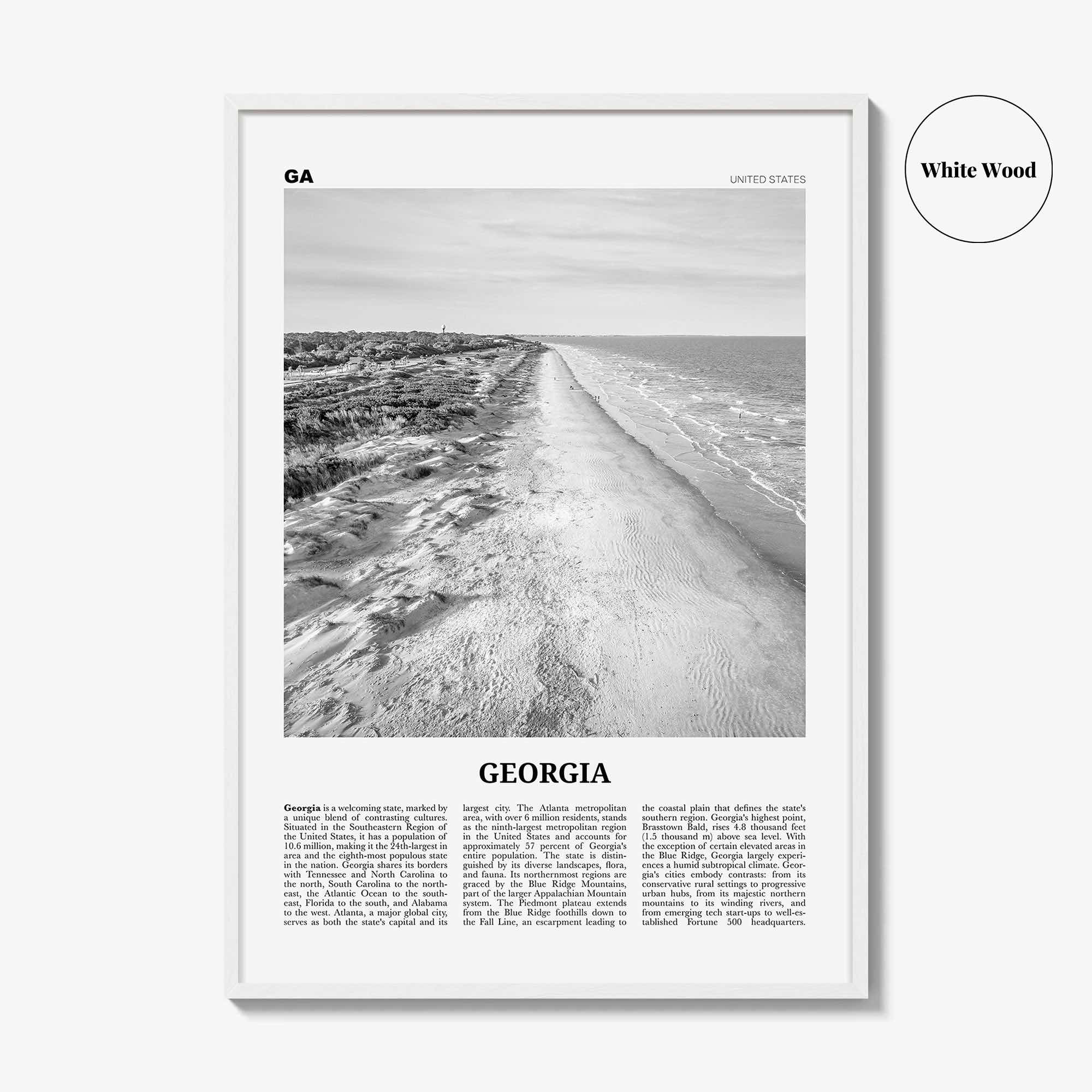 Georgia Print Black and White United States No 3, Georgia Wall Art, Georgia Poster, Georgia Photo, Georgia Wall Decor, United States