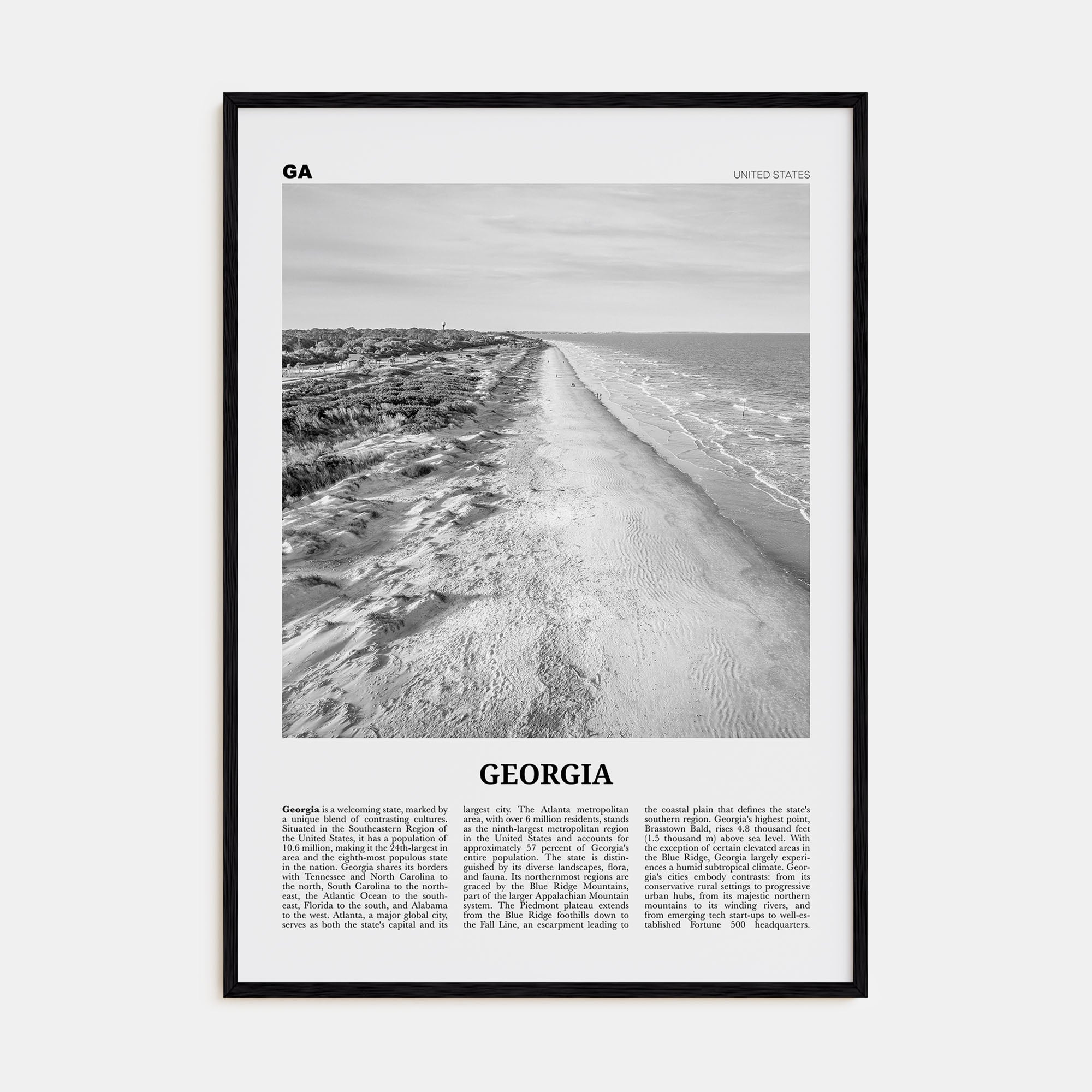 Georgia, United States Travel B&W No 3 Poster