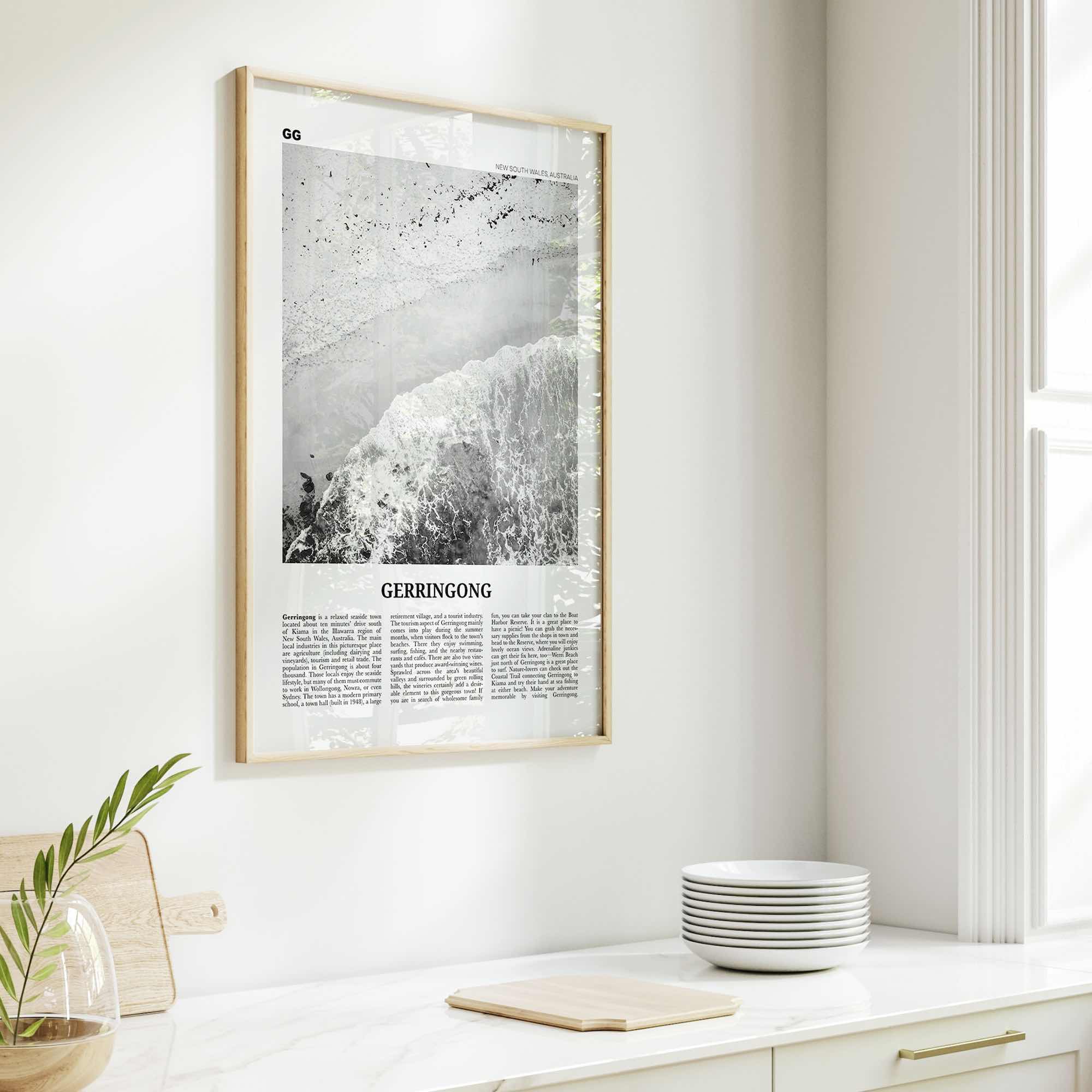Gerringong Print Black and White, Gerringong Wall Art, Gerringong Poster, Gerringong Photo, Gerringong Décor, New South Wales, Australia